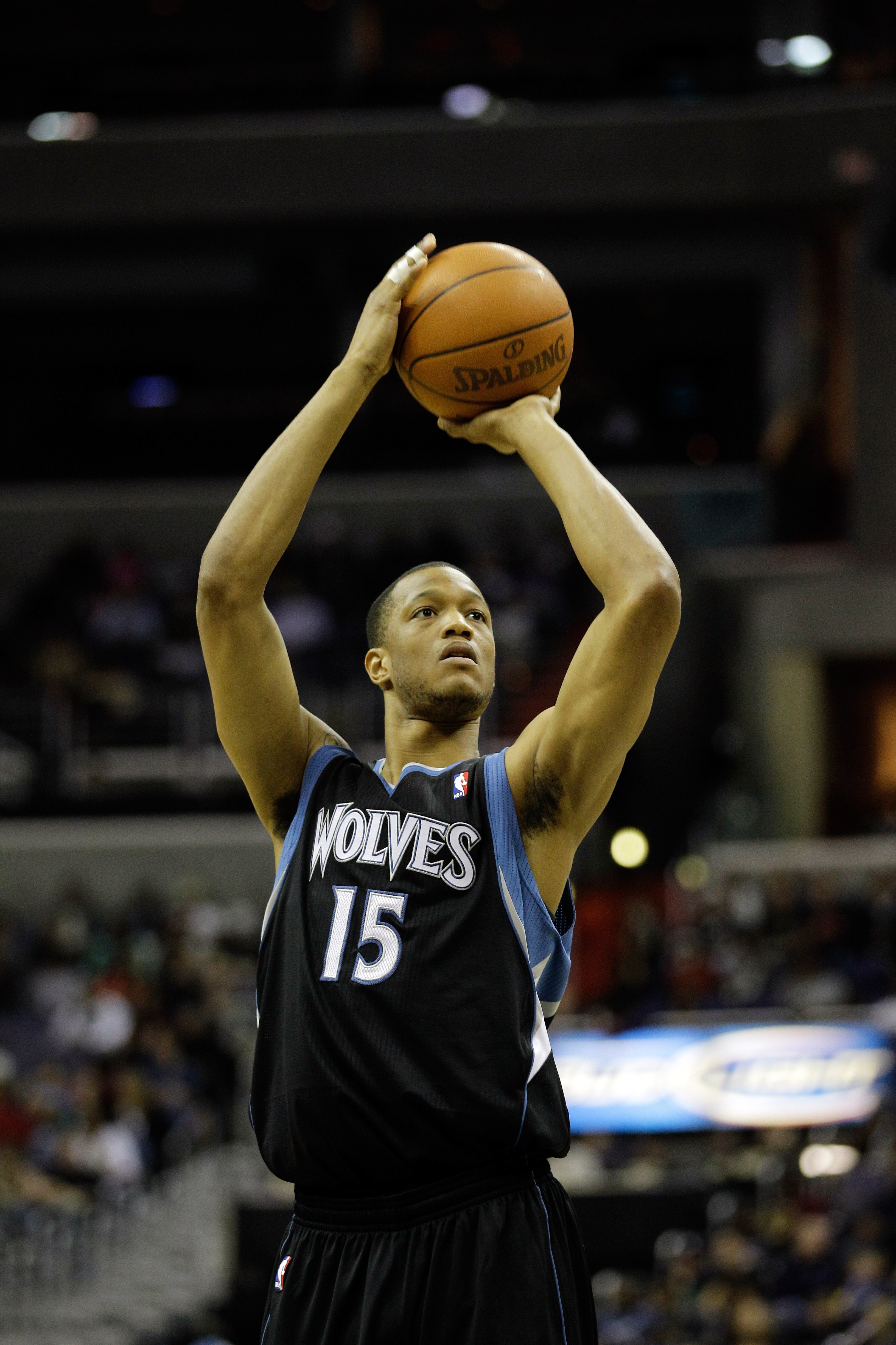 WASHINGTON, DC - MARCH 05:  Anthony Randolph #15 of the Minnesota Timberwolves shoots a free throw against the Washington Wizards at the Verizon Center on March 5, 2011 in Washington, DC. NOTE TO USER: User expressly acknowledges and agrees that, by downl