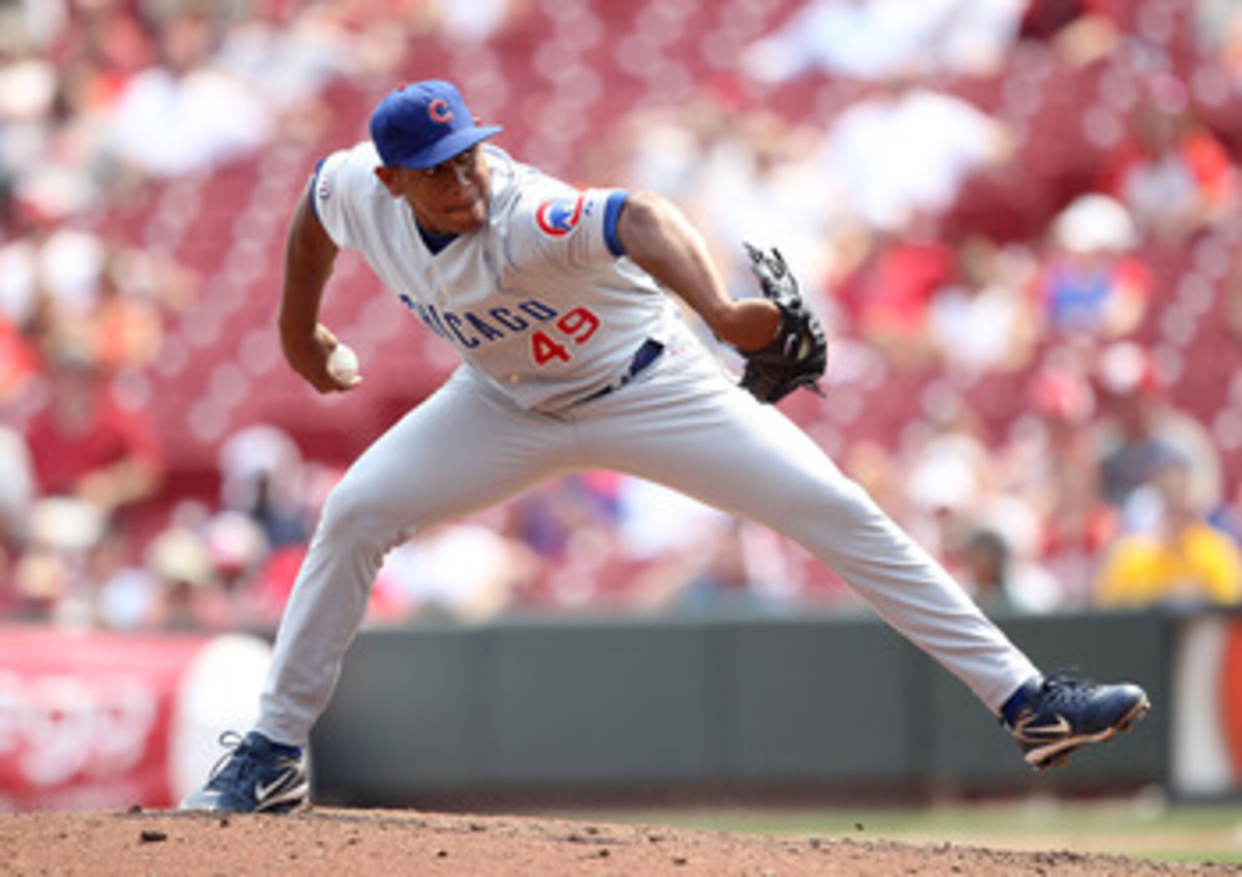 CINCINNATI, OH - JUNE 08:  Carlos Marmol #49 of the Chicago Cubs throws a pitch during the game against the Cincinnati Reds at Great American Ball Park on June 8, 2011 in Cincinnati, Ohio. The Cubs won 4-1. (Photo by Andy Lyons/Getty Images)