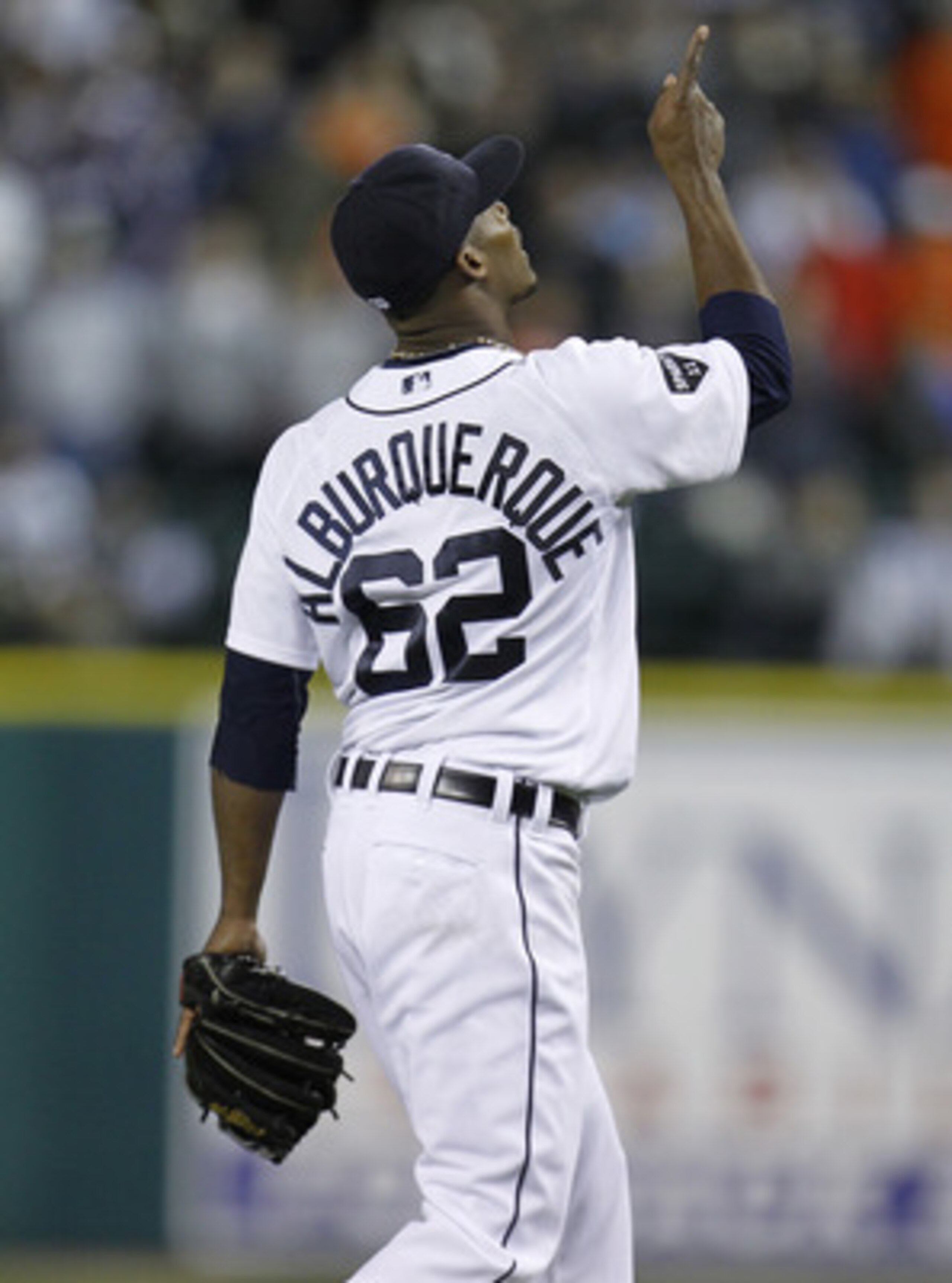DETROIT, MI - MAY 04: Al Alburquerque #62 of the Detroit Tigers reacts after beating the New York Yankees 4-0 at Comerica Park on May 4, 2011 in Detroit, Michigan. (Photo by Gregory Shamus/Getty Images) DETROIT, MI - MAY 04: Al Alburquerque #62 of the Detroit Tigers reacts after beating the New York Yankees 4-0 at Comerica Park on May 4, 2011 in Detroit, Michigan. (Photo by Gregory Shamus/Getty Images)