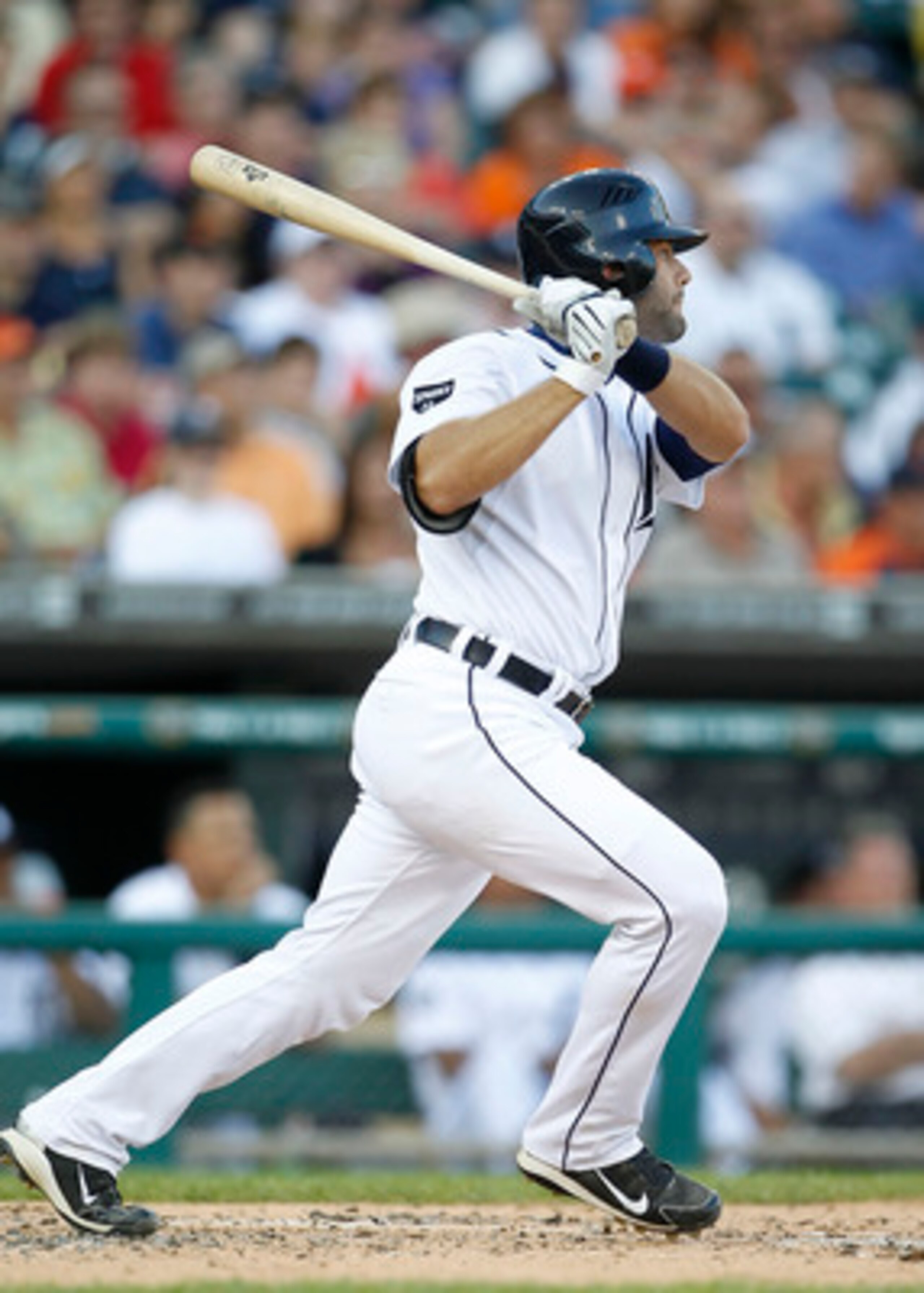 DETROIT - JUNE 01: Alex Avila #13 of the Detroit Tigers singles to left field scoring teammate Victor Martinez #41 during the second inning of the game against the Minnesota Twins at Comerica Park on June 1, 2011 in Detroit, Michigan. (Photo by Leon Hali DETROIT - JUNE 01: Alex Avila #13 of the Detroit Tigers singles to left field scoring teammate Victor Martinez #41 during the second inning of the game against the Minnesota Twins at Comerica Park on June 1, 2011 in Detroit, Michigan. (Photo by Leon Hali