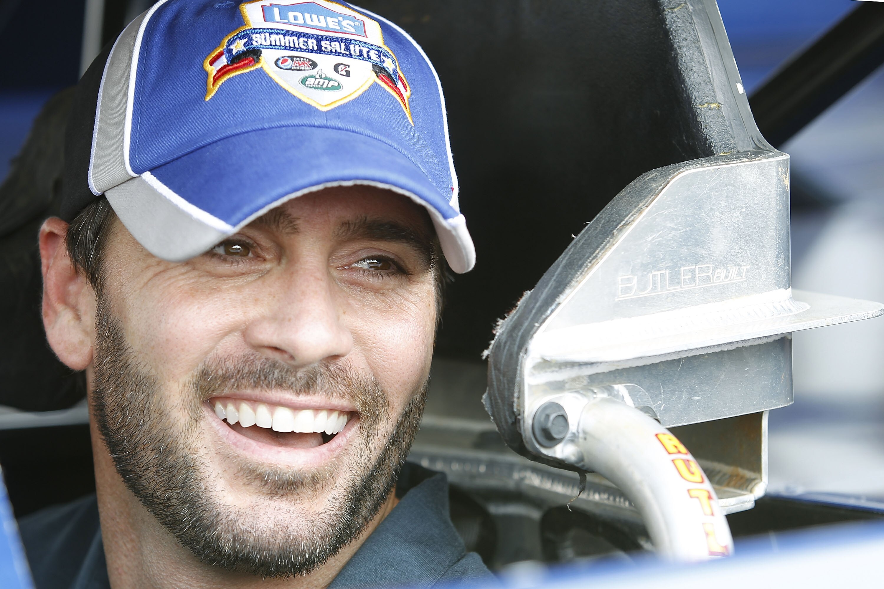 ROSSBURG, OH - JUNE 08:  Jimmie Johnson sits in his car before the running of Prelude To The Dream at Eldora Speedway on June 8, 2011 in Rossburg, Ohio.  (Photo by Todd Warshaw/Getty Images For True Speed Communications)