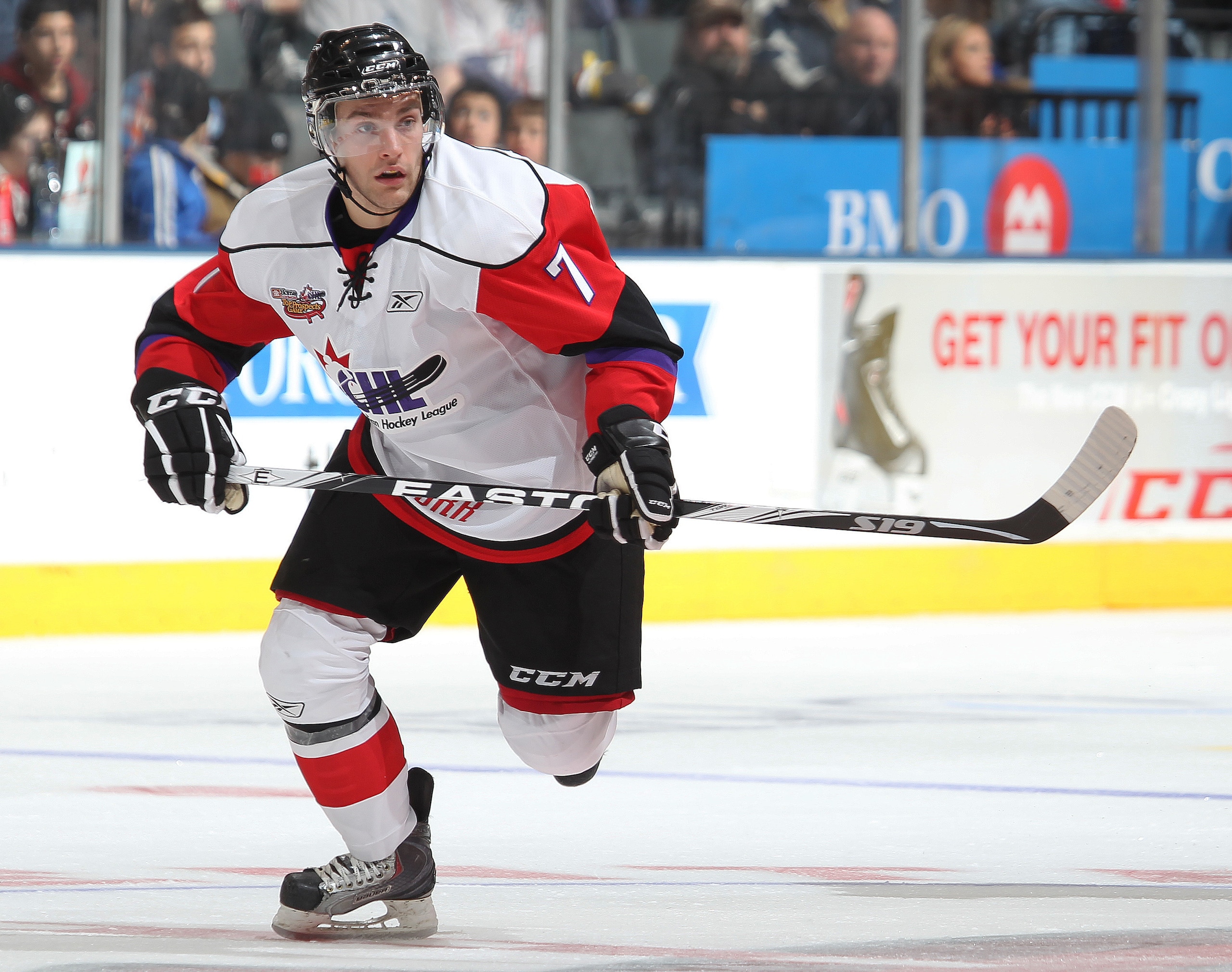 TORONTO, CAN - JANUARY 19:  Daniel Catenacci #7 of Team Orr skates against Team Cherry in the 2011 Home Hardware Top Prospects game on January 19, 2011 at the Air Canada Centre in Toronto, Canada. Team Orr defeated Team Cherry 7-1. (Photo by Claus Anderse