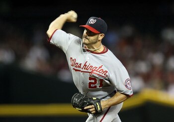 PHOENIX, AZ - JUNE 05:  Starting pitcher Jason Marquis #21 of the Washington Nationals pitches against the Arizona Diamondbacks during the Major League Baseball game at Chase Field on June 5, 2011 in Phoenix, Arizona.  (Photo by Christian Petersen/Getty I