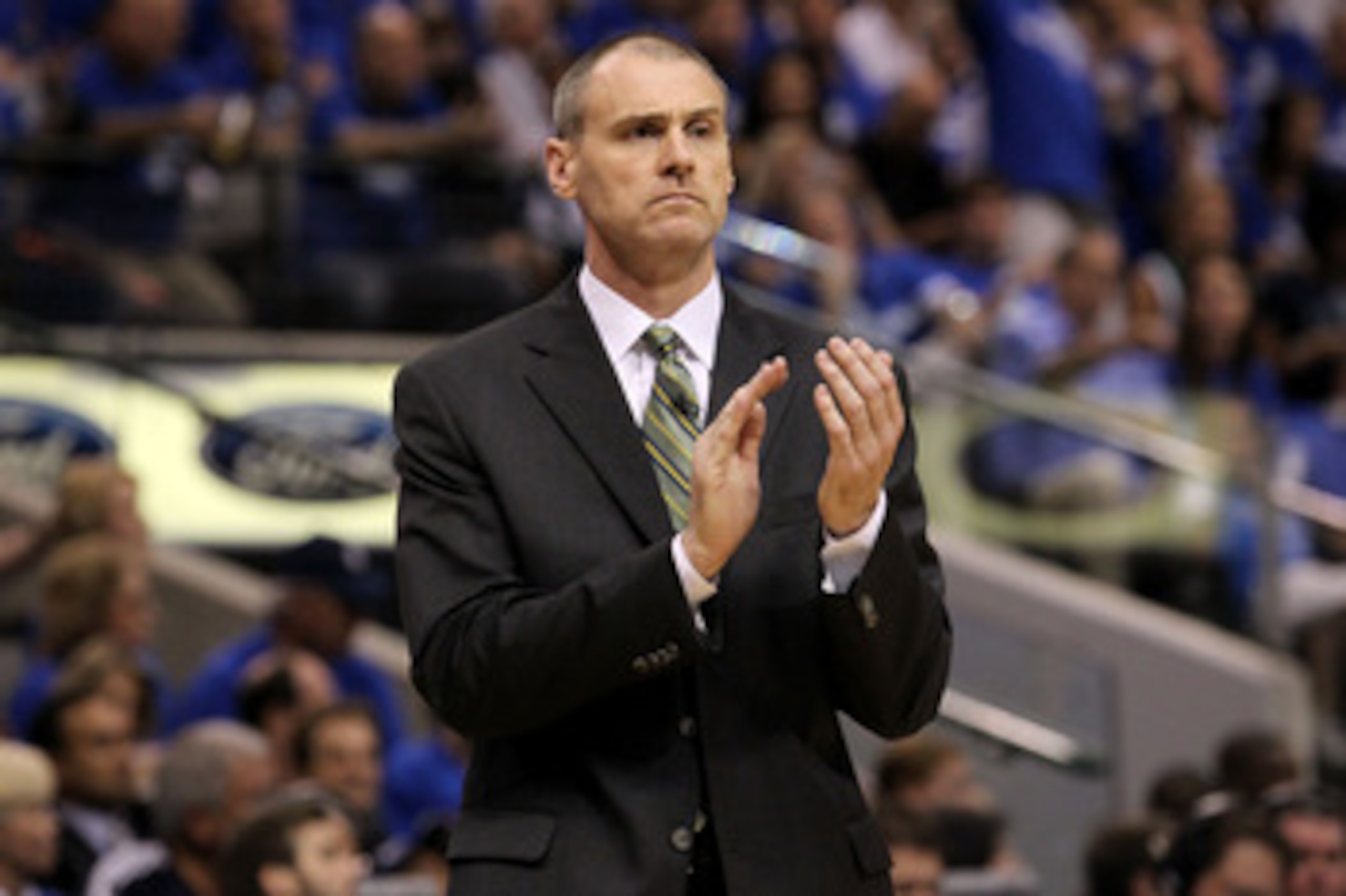 DALLAS, TX - JUNE 09: Head coach Rick Carlisle of the Dallas Mavericks coaches in the first half against the Miami Heat in Game Five of the 2011 NBA Finals at American Airlines Center on June 9, 2011 in Dallas, Texas. NOTE TO USER: User expressly acknowl DALLAS, TX - JUNE 09: Head coach Rick Carlisle of the Dallas Mavericks coaches in the first half against the Miami Heat in Game Five of the 2011 NBA Finals at American Airlines Center on June 9, 2011 in Dallas, Texas. NOTE TO USER: User expressly acknowl