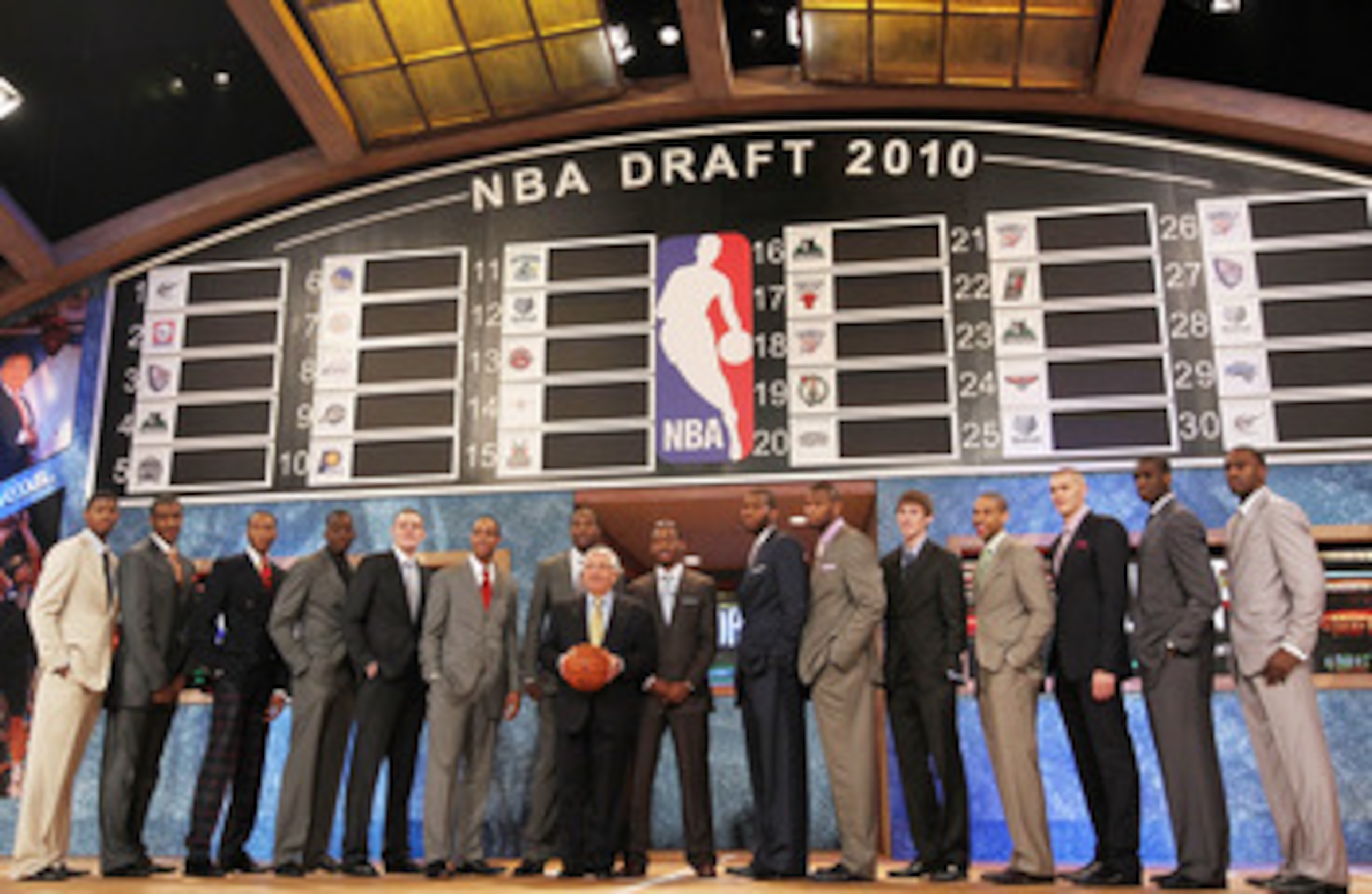 NEW YORK - JUNE 24: NBA Draft prospects stand with NBA Commisioner David Stern prior to the NBA Draft at Madison Square Garden on June 24, 2010 in New York City. NOTE TO USER: User expressly acknowledges and agrees that, by downloading and or using this NEW YORK - JUNE 24: NBA Draft prospects stand with NBA Commisioner David Stern prior to the NBA Draft at Madison Square Garden on June 24, 2010 in New York City. NOTE TO USER: User expressly acknowledges and agrees that, by downloading and or using this