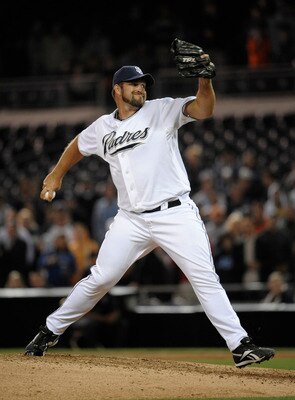 SAN DIEGO, CA - JUNE 7: Heath Bell #21 of the San Diego Padres pitches during the ninth inning of a baseball game against the Colorado Rockies at Petco Park on June 7, 2011 in San Diego, California.  (Photo by Denis Poroy/Getty Images)