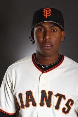 SCOTTSDALE, AZ - FEBRUARY 23:  Francisco Peguero #62 of the San Francisco Giants poses for a portrait during media photo day at Scottsdale Stadium on February 23, 2011 in Scottsdale, Arizona.  (Photo by Ezra Shaw/Getty Images)