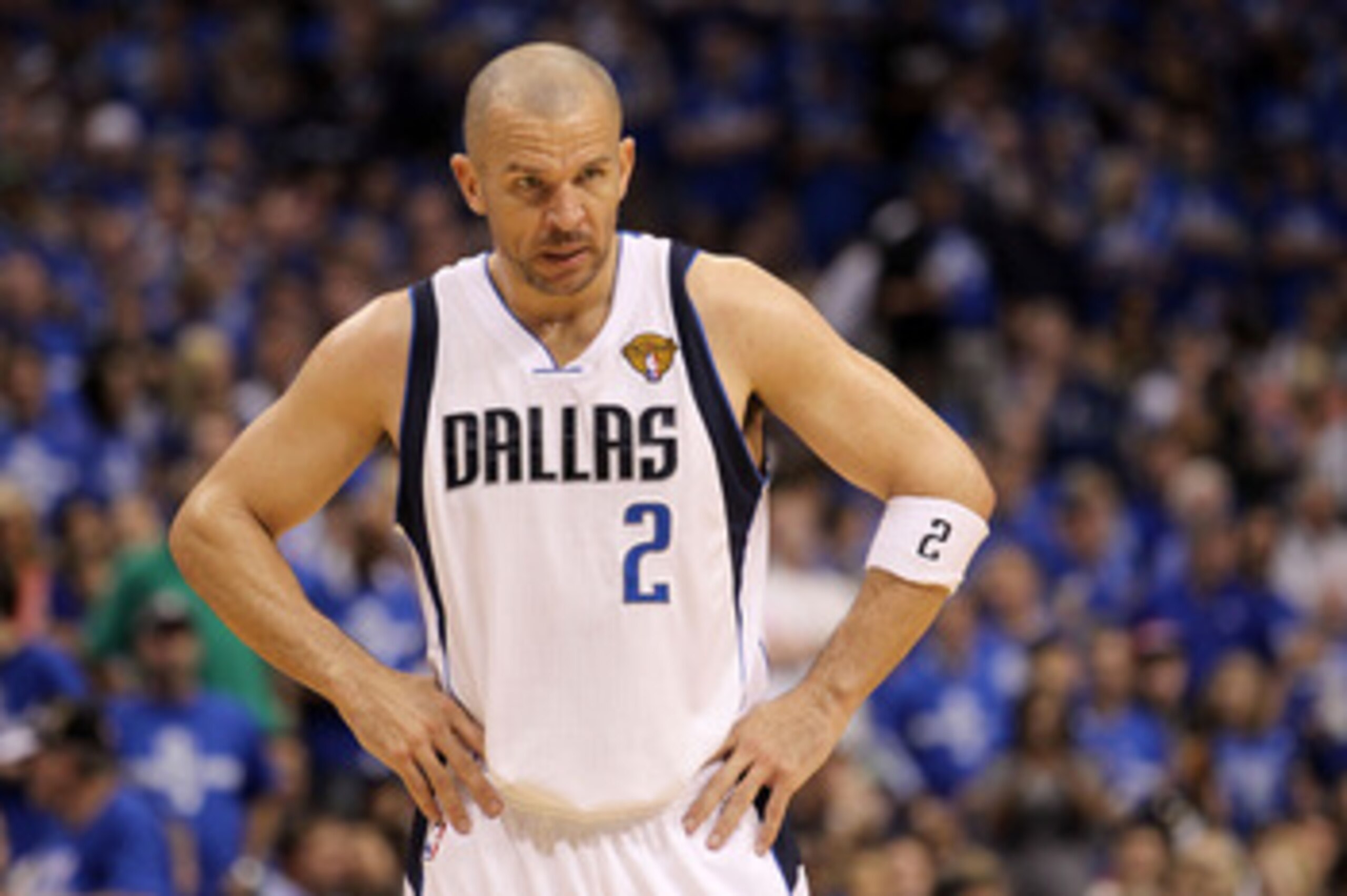 DALLAS, TX - JUNE 05:  Jason Kidd #2 of the Dallas Mavericks looks on while taking on the Miami Heat in Game Three of the 2011 NBA Finals at American Airlines Center on June 5, 2011 in Dallas, Texas.  NOTE TO USER: User expressly acknowledges and agrees t