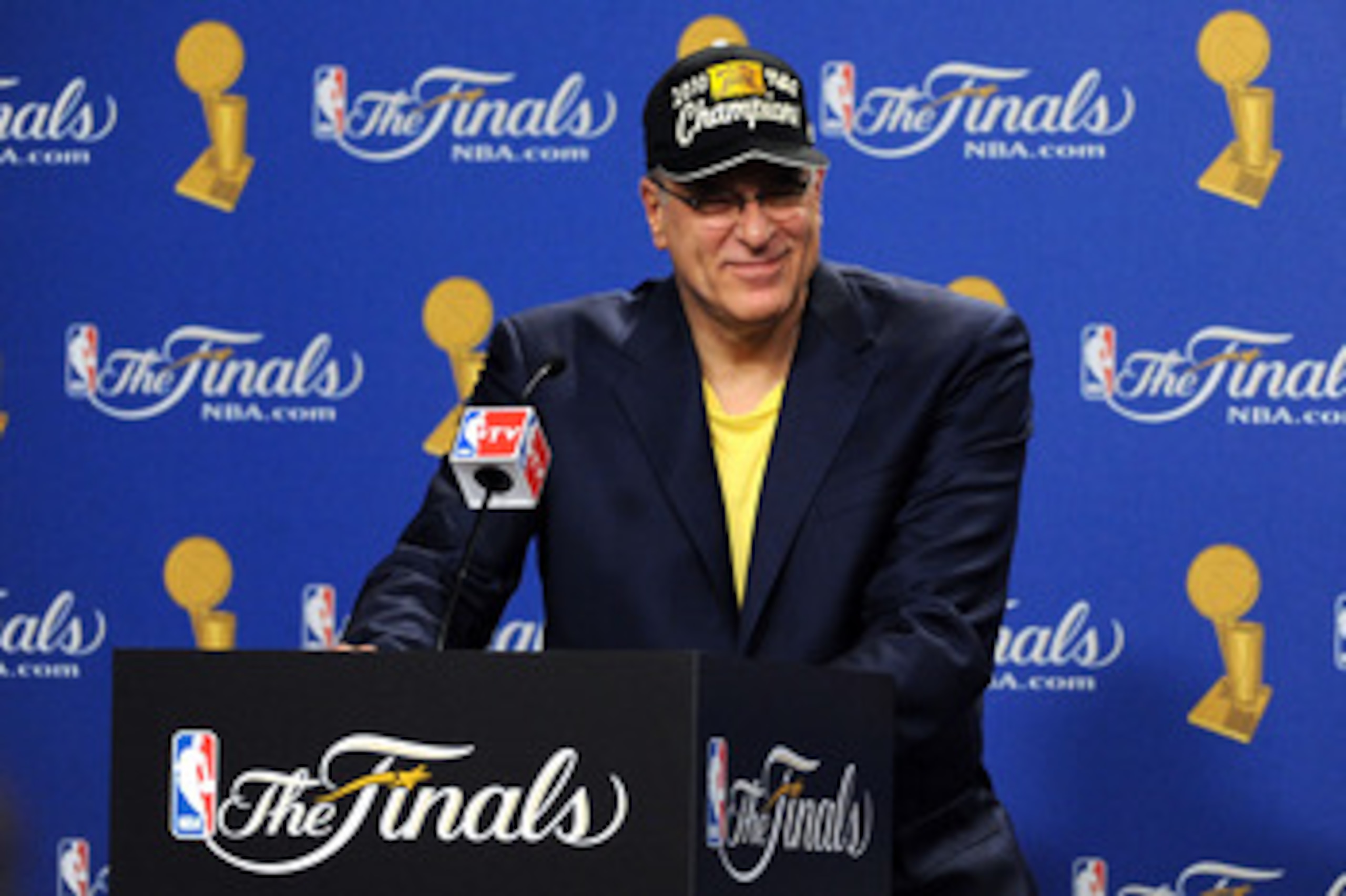 LOS ANGELES, CA - JUNE 17:  Head coach Phil Jackson of the Los Angeles Lakers speaks during the post game news conference as he celebrates after the Lakers defeated the Boston Celtics 83-79 in Game Seven of the 2010 NBA Finals at Staples Center on June 17
