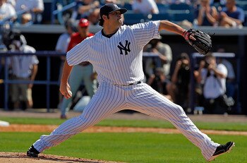 TAMPA, FL - FEBRUARY 26:  Pitcher Joba Chamberlain #62 of the New York Yankees pitches against the Philadelphia Phillies during a Grapefruit League Spring Training Game at George M. Steinbrenner Field on February 26, 2011 in Tampa, Florida.  (Photo by J.