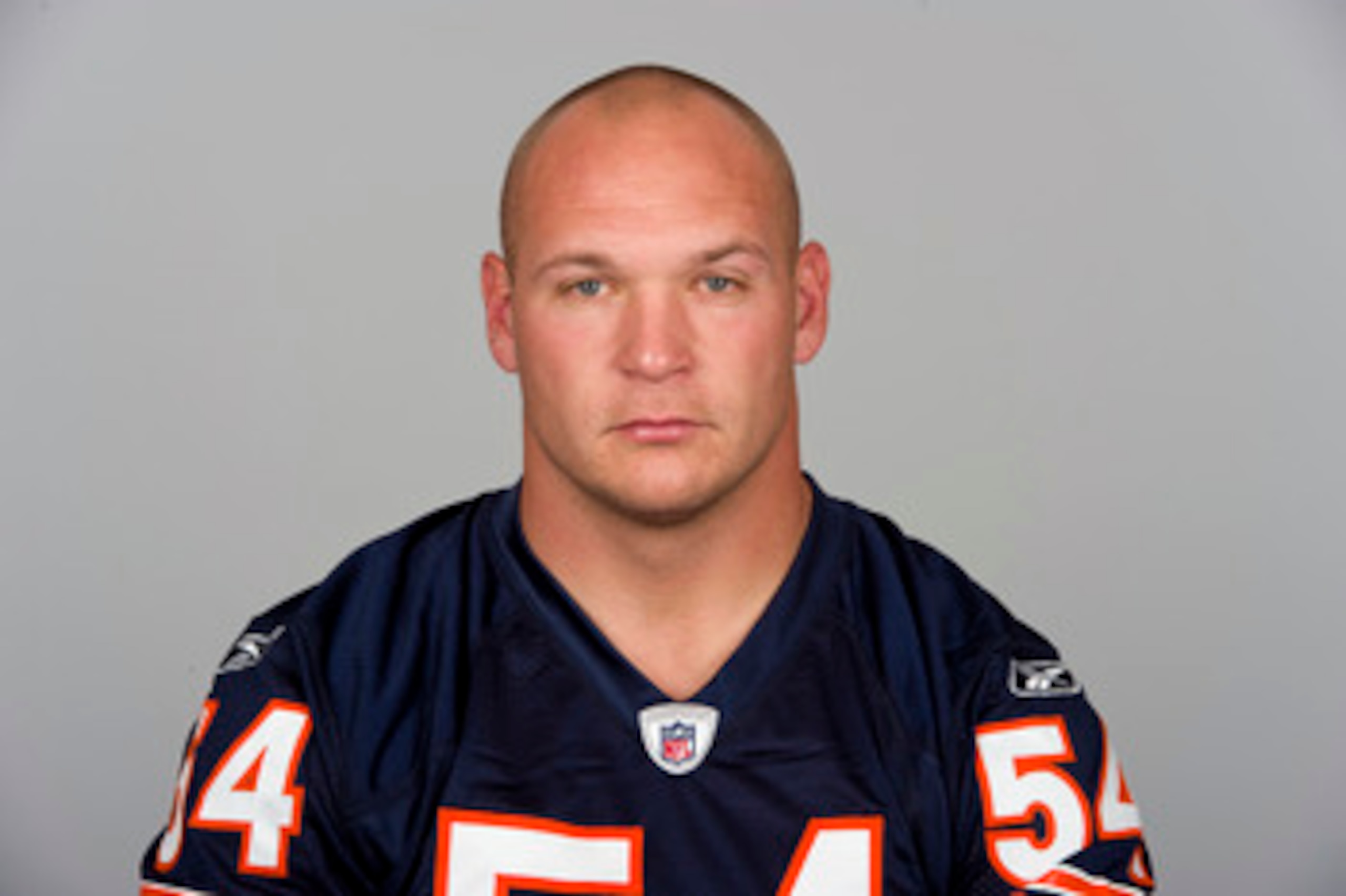 CHICAGO, IL - CIRCA  2010: In this handout image provided by the NFL,  Brian Urlacher of the Chicago Bears poses for his 2010 NFL headshot circa 2010 in Chicago, Illinois. (Photo by NFL via Getty Images)