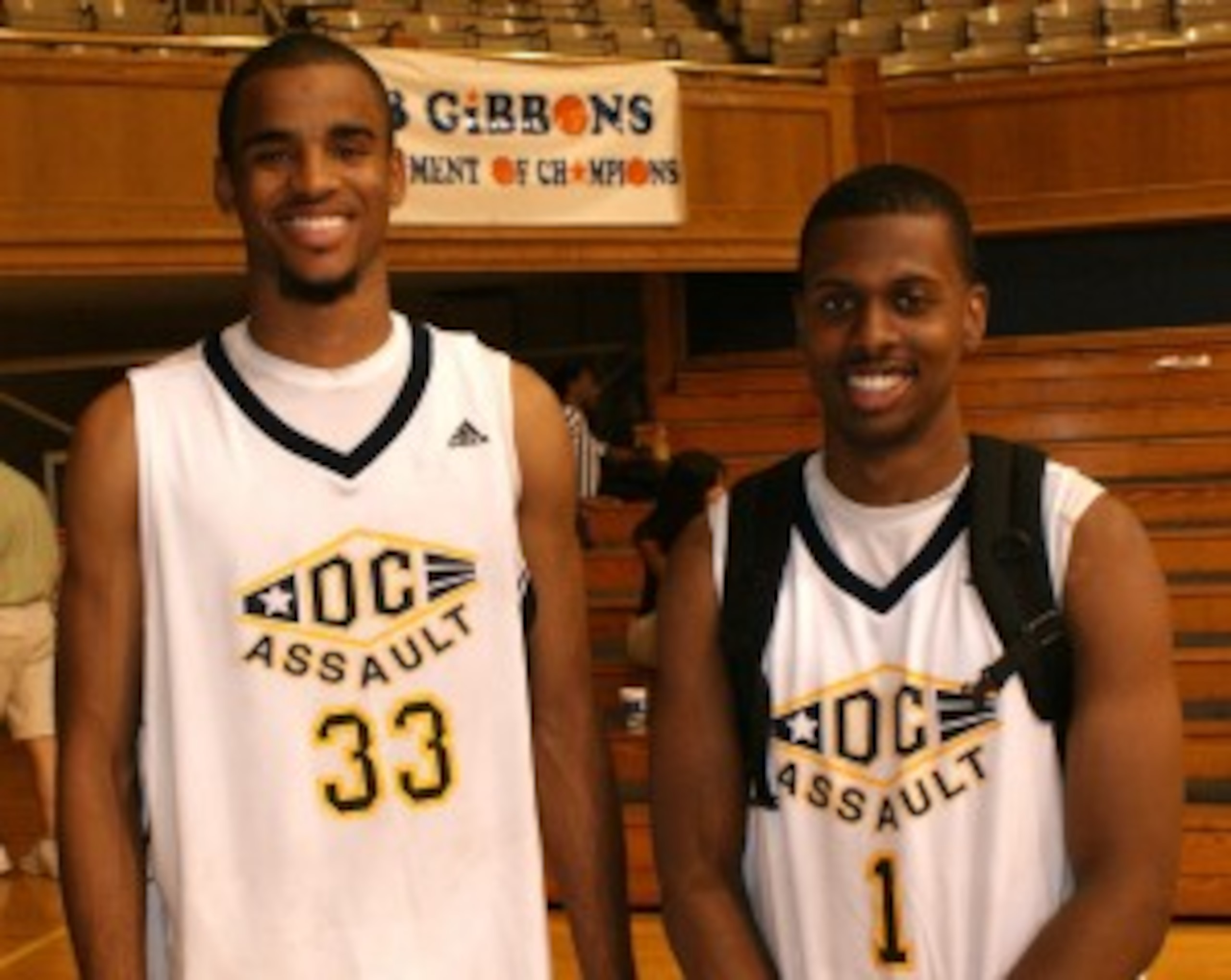 Josh and Tyler, before their freshman year, on the AAU circuit.