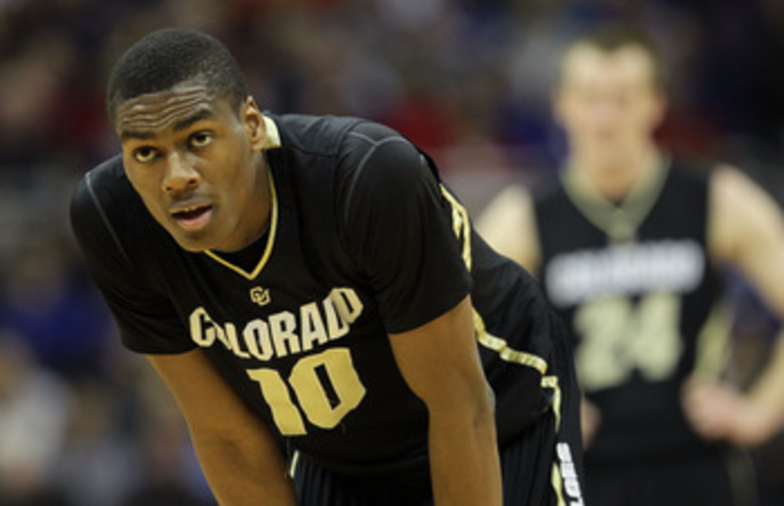 KANSAS CITY, MO - MARCH 10:  Alec Burks #10 of the Colorado Buffaloes stands on the court against the Kansas State Wildcats during their quarterfinal game in the 2011 Phillips 66 Big 12 Men's Basketball Tournament at Sprint Center on March 10, 2011 in Kan