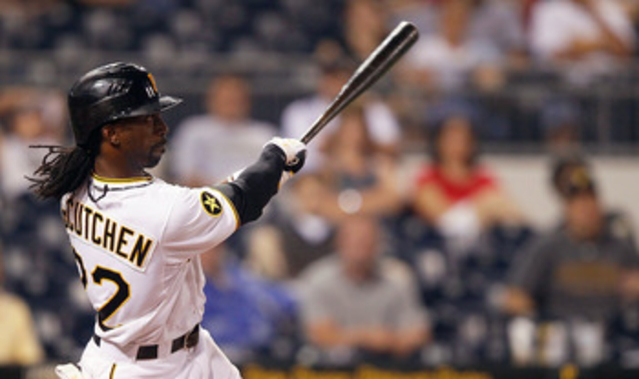 PITTSBURGH - JUNE 08:  Andrew McCutchen #22 of the Pittsburgh Pirates hits a walk off solo home run in the 12th inning against the Arizona Diamondbacks during the game on June 8, 2011 at PNC Park in Pittsburgh, Pennsylvania.  (Photo by Jared Wickerham/Get