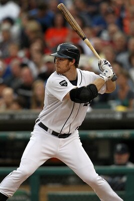 DETROIT, MI - JUNE 09:  Brennan Boesch #26 of the Detroit Tigers gets set for the pitch in a MLB game against the Seattle Mariners at Comerica Park on June 9, 2011 in Detroit, Michigan.  The Tigers defeated the Mariners 4-1  (Photo by Dave Reginek/Getty I