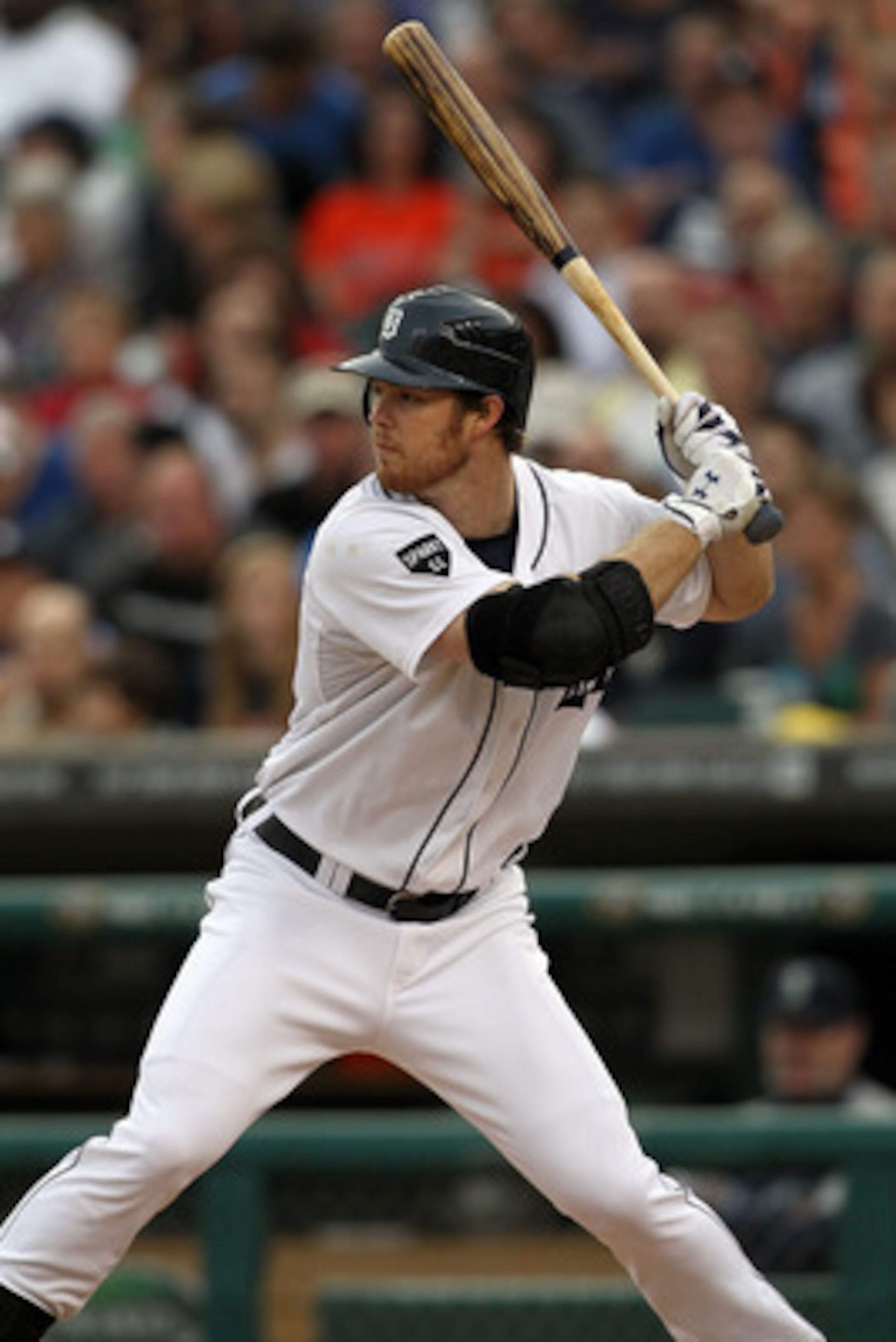 DETROIT, MI - JUNE 09:  Brennan Boesch #26 of the Detroit Tigers gets set for the pitch in a MLB game against the Seattle Mariners at Comerica Park on June 9, 2011 in Detroit, Michigan.  The Tigers defeated the Mariners 4-1  (Photo by Dave Reginek/Getty I