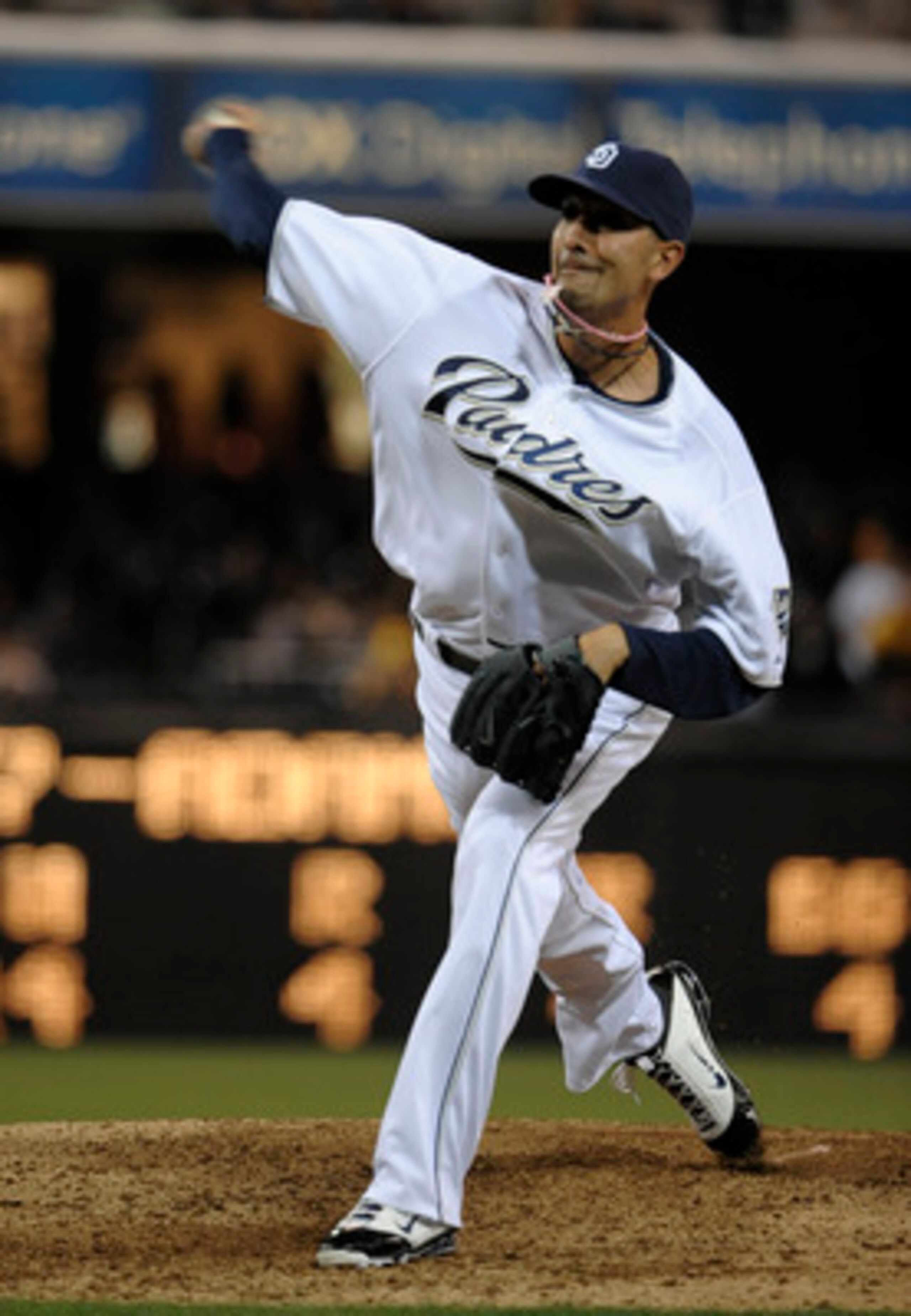 SAN DIEGO, CA-JUNE 3: Mike Adams #37 of the San Diego Padres pitches during the seventh inning of a baseball game against the Houston Astros at Petco Park on June 3, 2011 in San Diego, California.  (Photo by Denis Poroy/Getty Images)