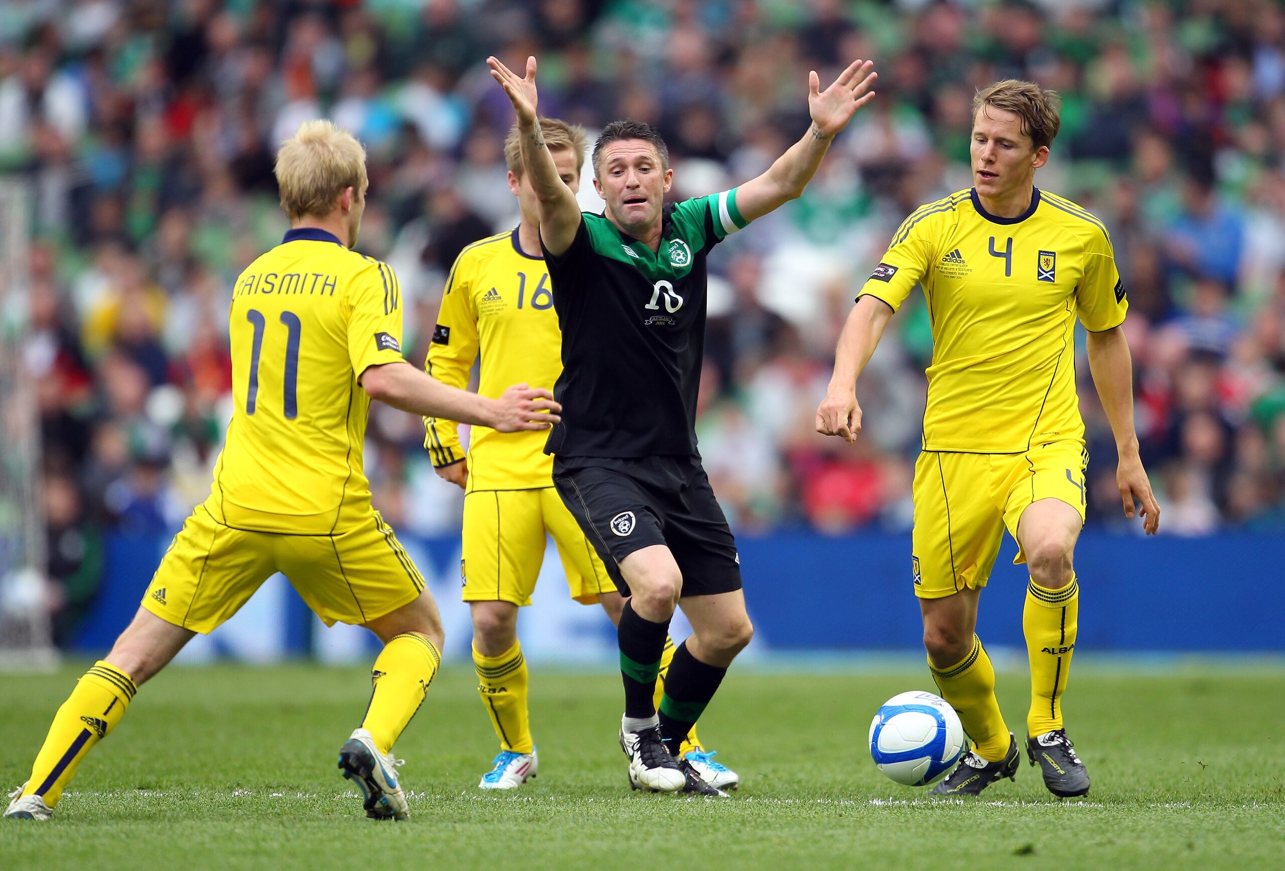 DUBLIN, IRELAND - MAY 29: Robbie Keane of Republic of Ireland reacts during the Four Nations Cup after their win over Scotland at the Aviva Stadium on May 29, 2011 in Dublin, Ireland. (Photo by Julian Finney/Getty Images) DUBLIN, IRELAND - MAY 29: Robbie Keane of Republic of Ireland reacts during the Four Nations Cup after their win over Scotland at the Aviva Stadium on May 29, 2011 in Dublin, Ireland. (Photo by Julian Finney/Getty Images)