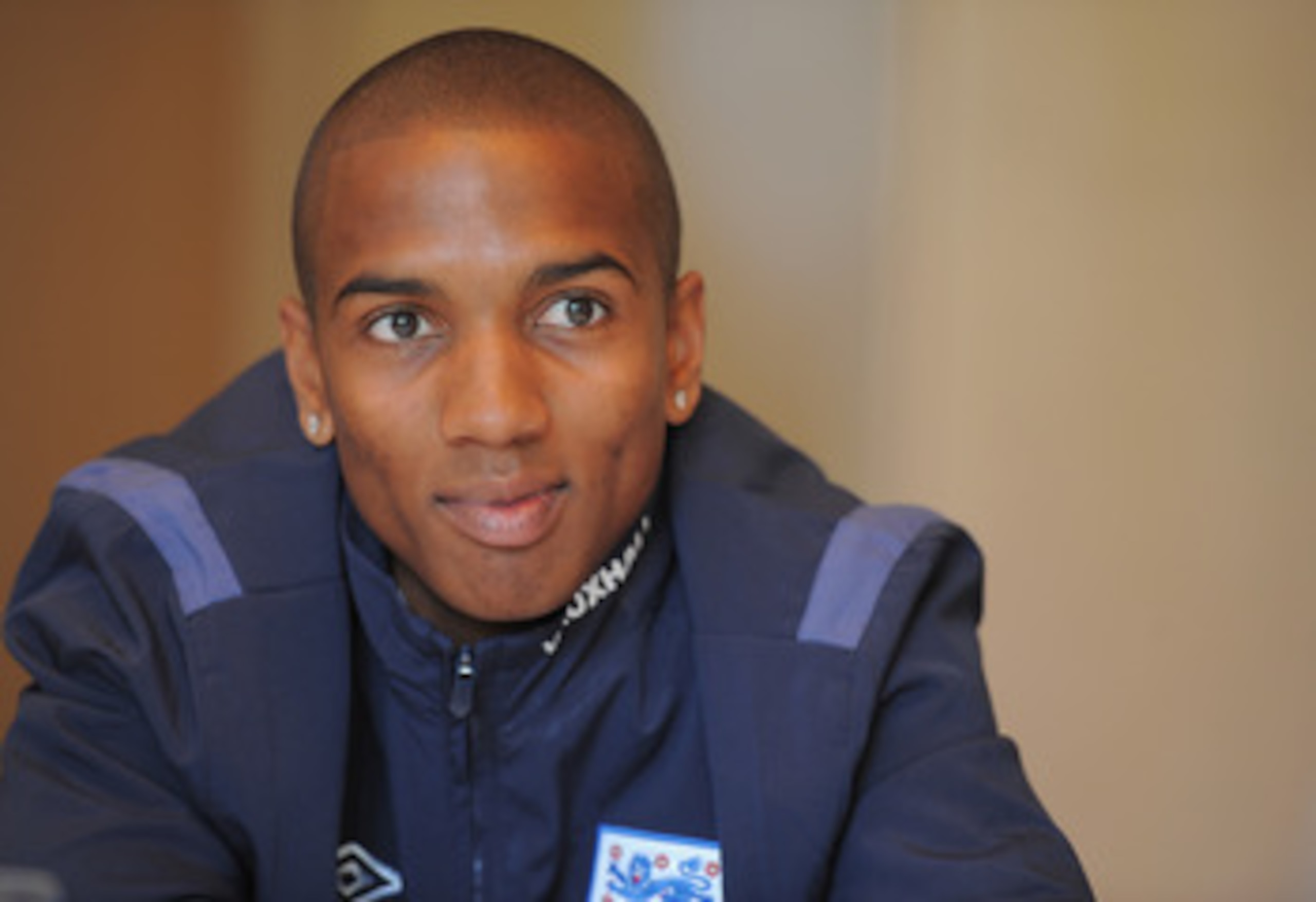WATFORD, ENGLAND - MAY 31:  Ashley Young speaks to the media during the England press conference at the Grove Hotel on May 31, 2011 in Watford, England.  (Photo by Michael Regan/Getty Images)