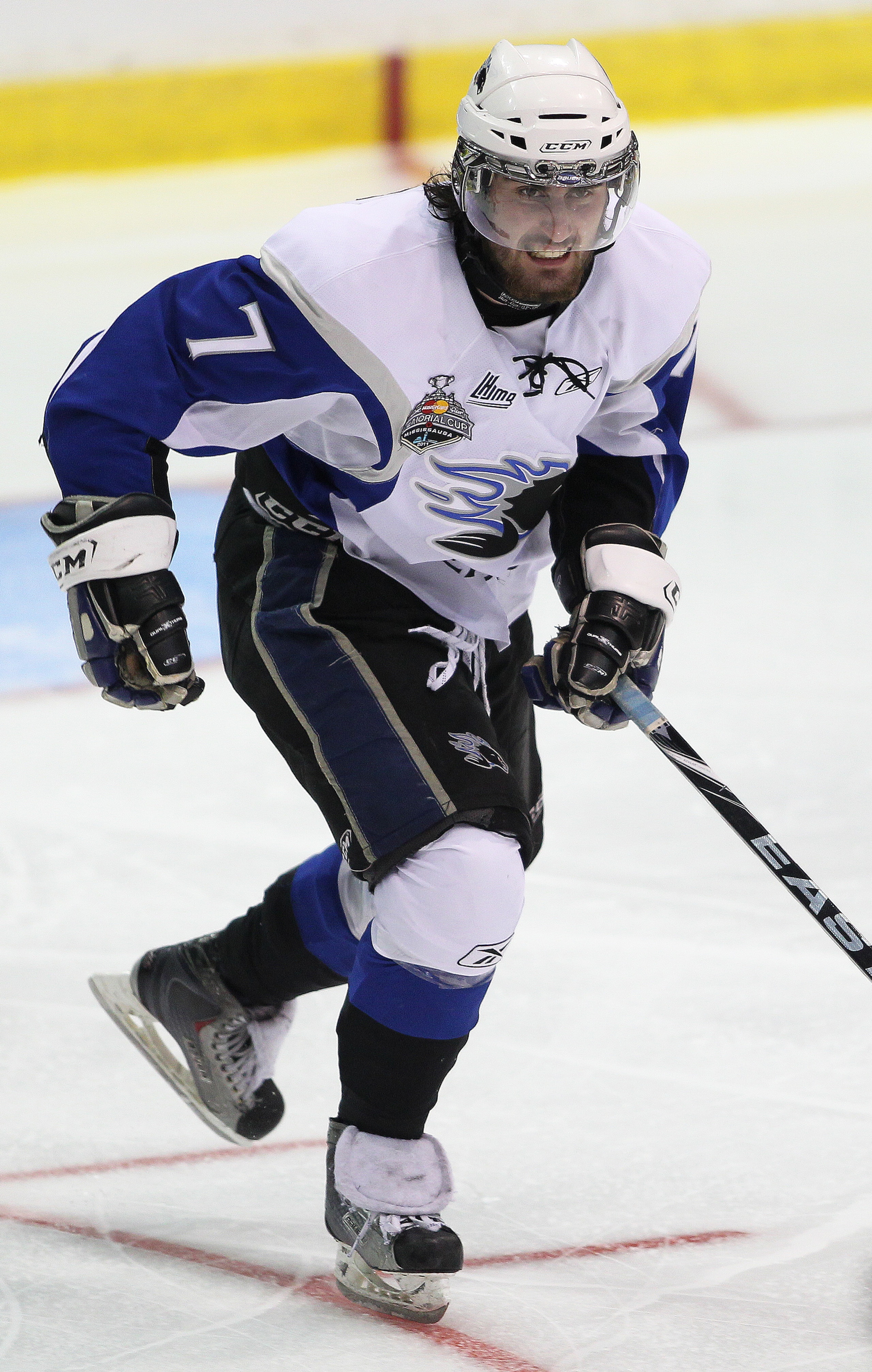 MISSISSAUGA, CANADA - MAY 20:  Zack Phillips #7 of the Saint John Sea Dogs skates against the Mississauga St. Michael's Majors in the opening game of the 2011 Mastercard Memorial Cup at the Hershey Centre in Mississauga, Canada. The Sea Dogs defeated the