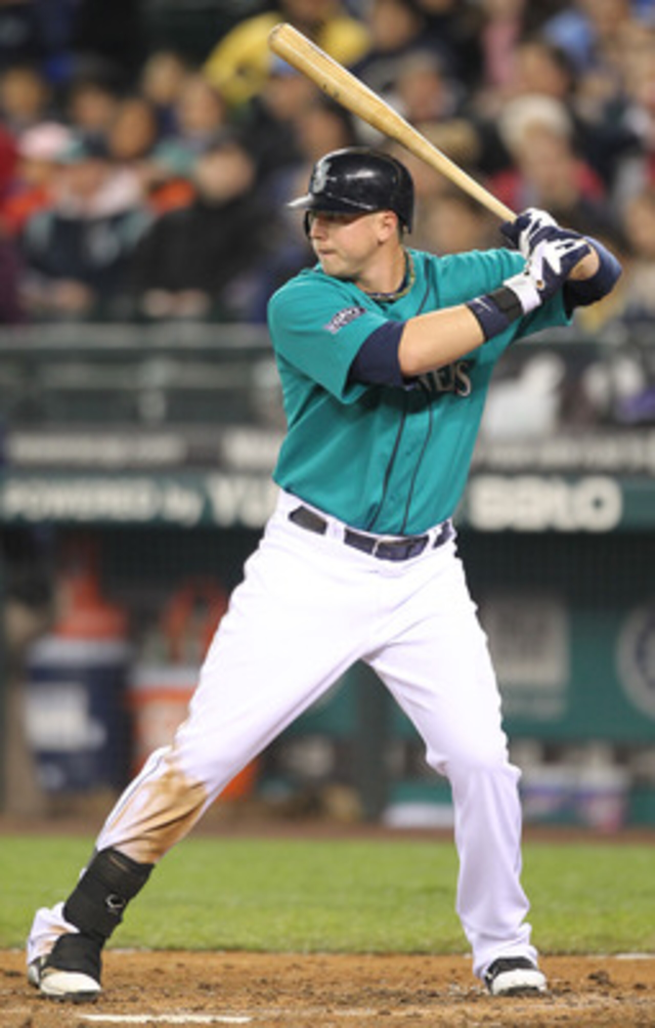 SEATTLE - MAY 06:  Justin Smoak #17 of the Seattle Mariners bats against the Chicago White Sox at Safeco Field on May 6, 2011 in Seattle, Washington. The Mariners won 3-2. (Photo by Otto Greule Jr/Getty Images)