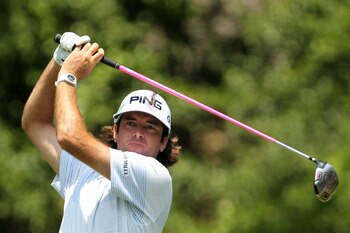 PONTE VEDRA BEACH, FL - MAY 13:  Bubba Watson hits his tee shot on the second hole during the second round of THE PLAYERS Championship held at THE PLAYERS Stadium course at TPC Sawgrass on May 13, 2011 in Ponte Vedra Beach, Florida.  (Photo by Mike Ehrman
