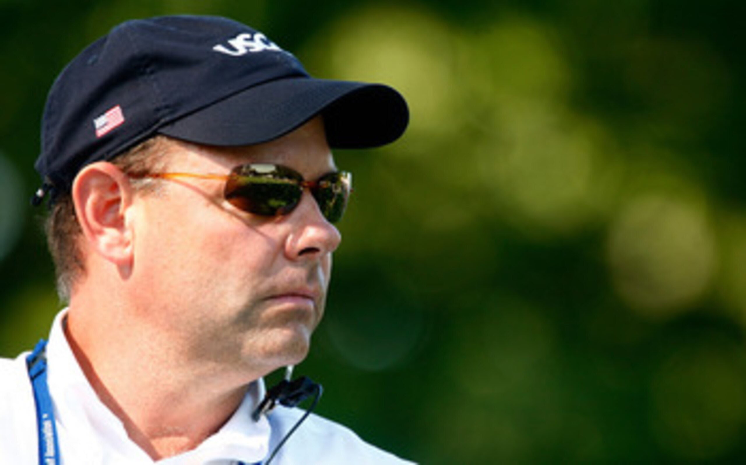 BETHLEHEM, PA - JULY 12: Mike Davis, the USGA's senior director of rules and competitions, watches the play during the final round of the 2009 U.S. Women's Open at the Saucon Valley Country Club on July 12, 2009 in Bethlehem, Pennsylvania. (Photo by Sco BETHLEHEM, PA - JULY 12: Mike Davis, the USGA's senior director of rules and competitions, watches the play during the final round of the 2009 U.S. Women's Open at the Saucon Valley Country Club on July 12, 2009 in Bethlehem, Pennsylvania. (Photo by Sco