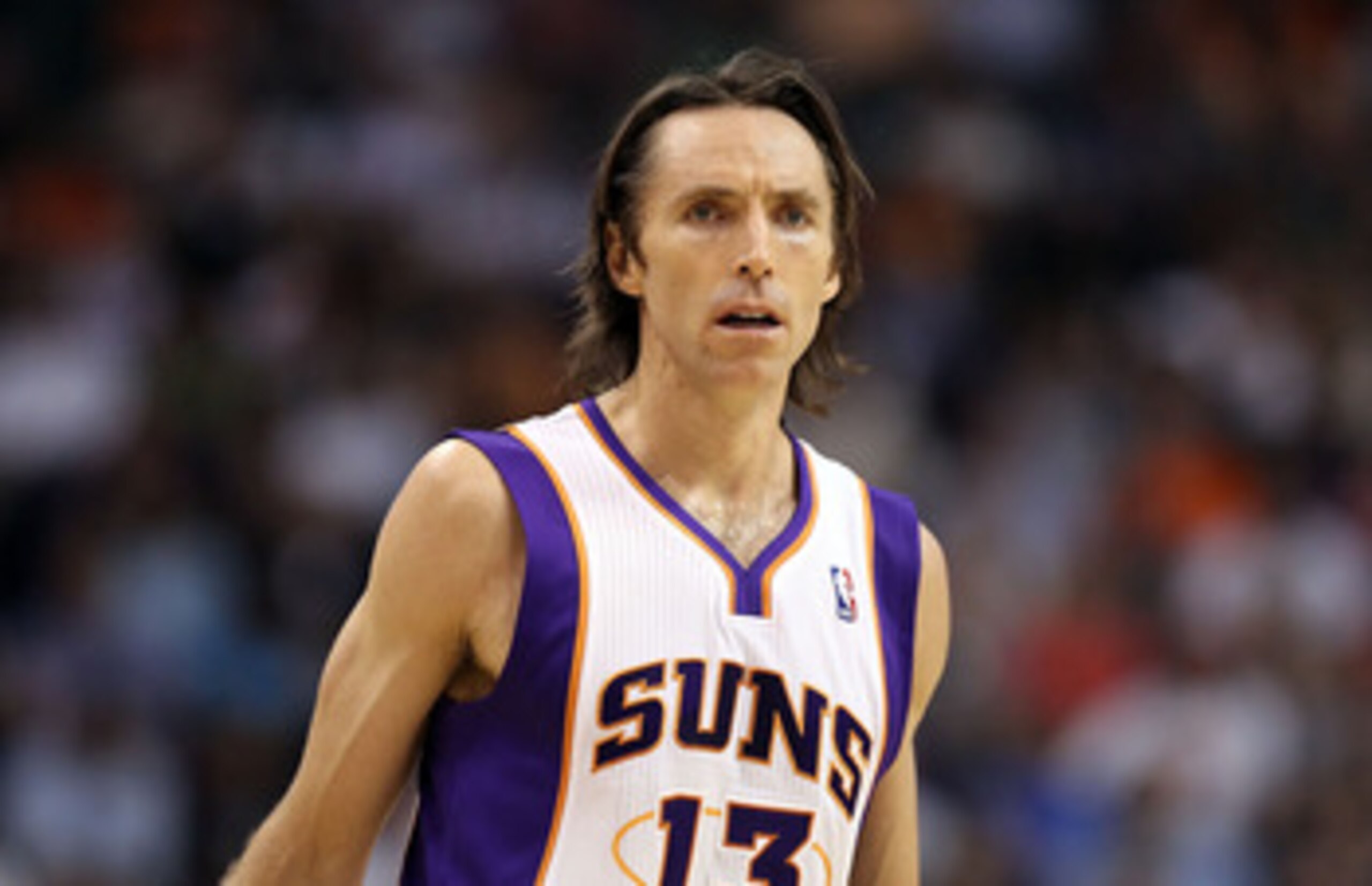 PHOENIX, AZ - APRIL 13:  Steve Nash #13 of the Phoenix Suns during the NBA game against the San Antonio Spurs at US Airways Center on April 13, 2011 in Phoenix, Arizona.  NOTE TO USER: User expressly acknowledges and agrees that, by downloading and or usi