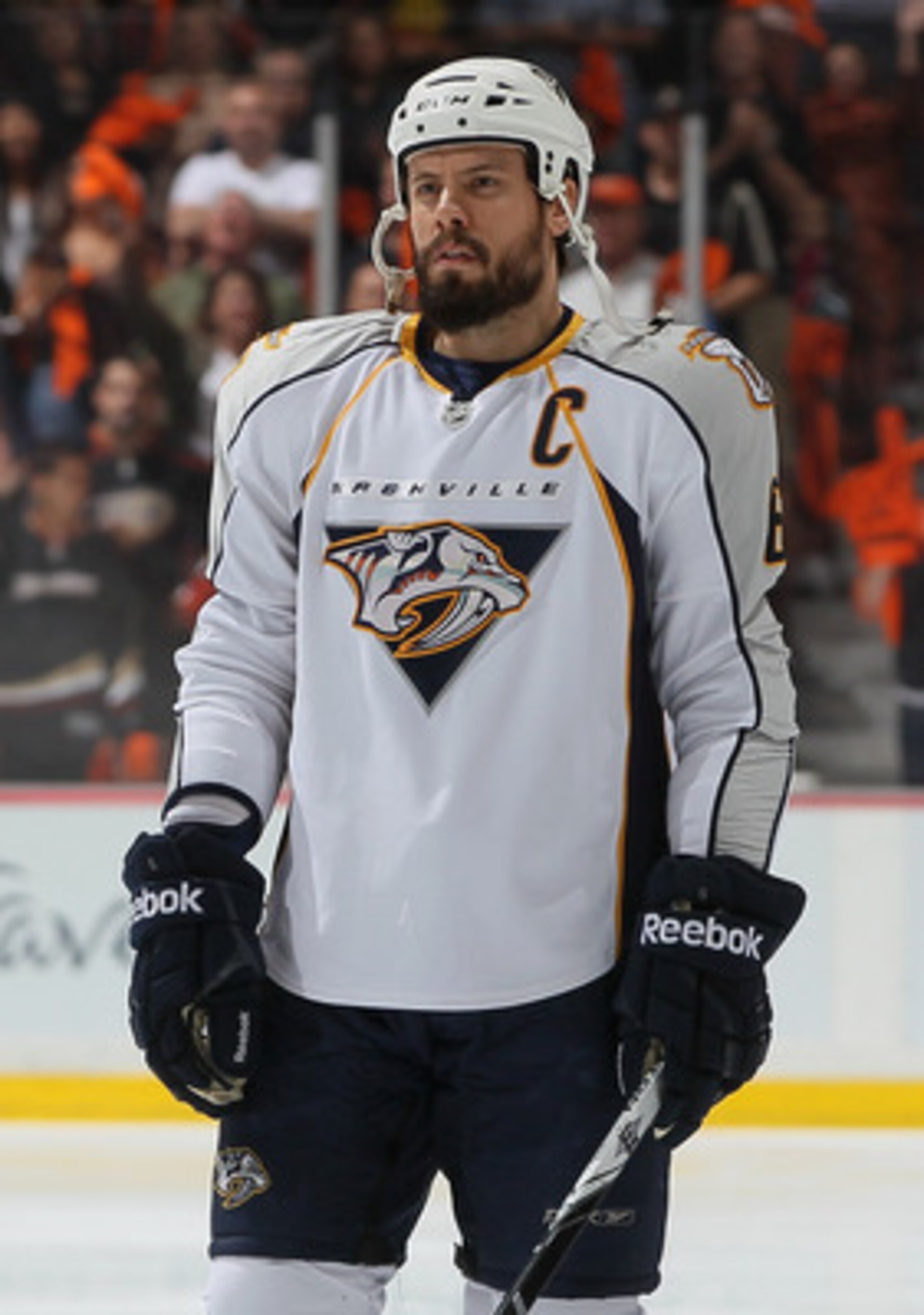 ANAHEIM, CA - APRIL 15: Shea Weber #6 of the Nashville Predators looks on prior to the start of Game Two of the Western Conference Quarterfinals against the Anaheim Ducks during the 2011 NHL Stanley Cup Playoffs at Honda Center on April 15, 2011 in Anahe ANAHEIM, CA - APRIL 15: Shea Weber #6 of the Nashville Predators looks on prior to the start of Game Two of the Western Conference Quarterfinals against the Anaheim Ducks during the 2011 NHL Stanley Cup Playoffs at Honda Center on April 15, 2011 in Anahe