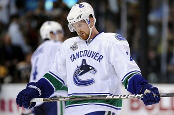 BOSTON, MA - JUNE 08:  Daniel Sedin #22 of the Vancouver Canucks skates against the Boston Bruins during Game Four of the 2011 NHL Stanley Cup Final at TD Garden on June 8, 2011 in Boston, Massachusetts.  (Photo by Harry How/Getty Images)