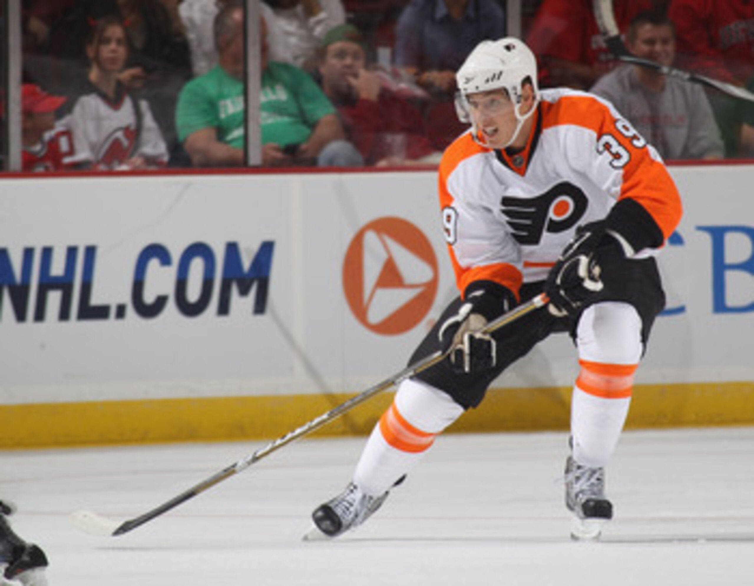 NEWARK, NJ - SEPTEMBER 28: Mike Testwuide #39 of the Philadelphia Flyers skates against the New Jersey Devils at the Prudential Center on September 28, 2010 in Newark, New Jersey. (Photo by Bruce Bennett/Getty Images) NEWARK, NJ - SEPTEMBER 28: Mike Testwuide #39 of the Philadelphia Flyers skates against the New Jersey Devils at the Prudential Center on September 28, 2010 in Newark, New Jersey. (Photo by Bruce Bennett/Getty Images)