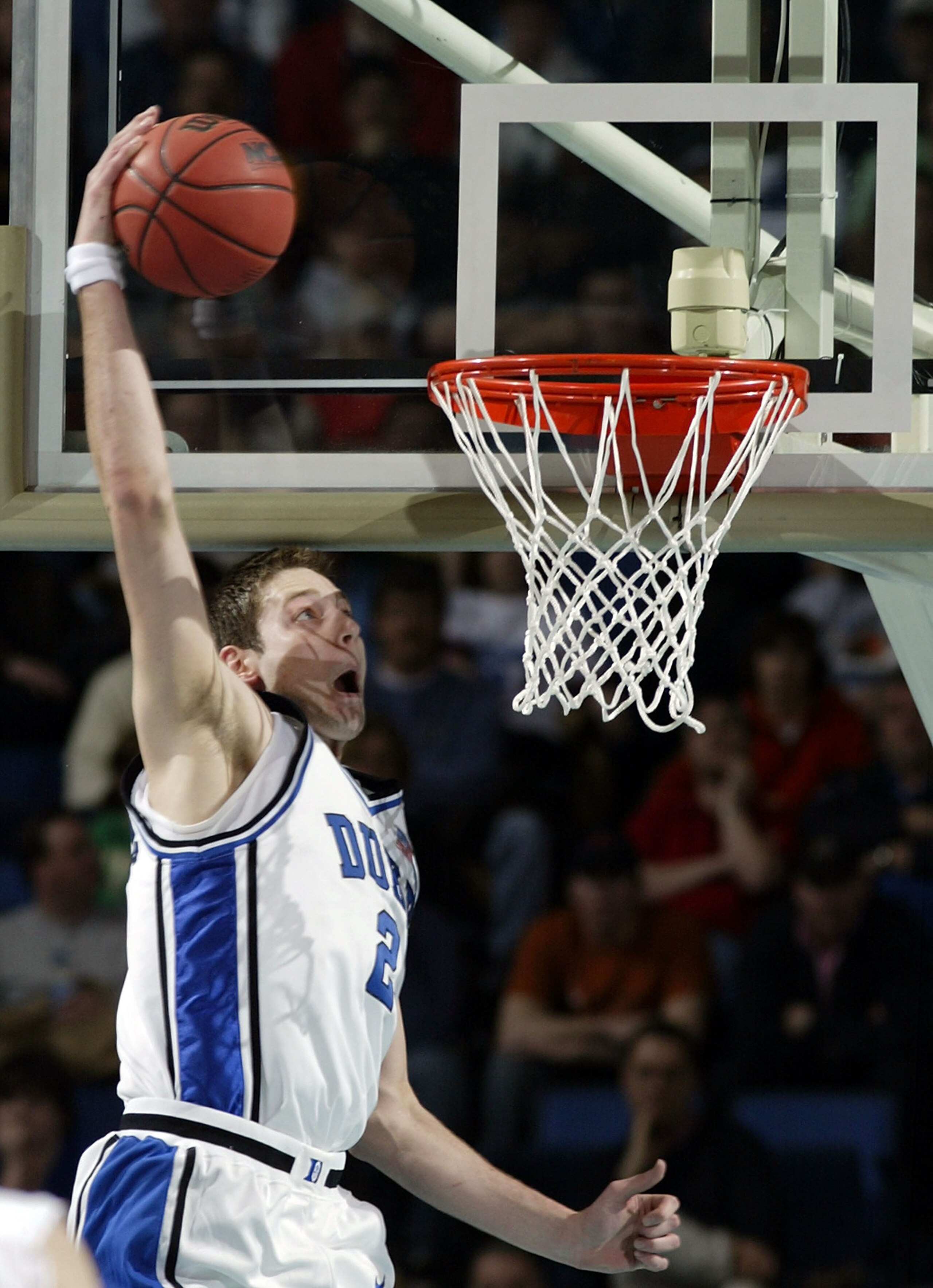 BUFFALO, NY - MARCH 15:  Josh McRoberts #2 of the Duke Blue Devils dunks against the Virginia Commonwealth Rams during round one of the NCAA Men's Basketball Tournament at the HSBC Arena on March 15, 2007  in Buffalo, New York.  (Photo by Rick Stewart/Get