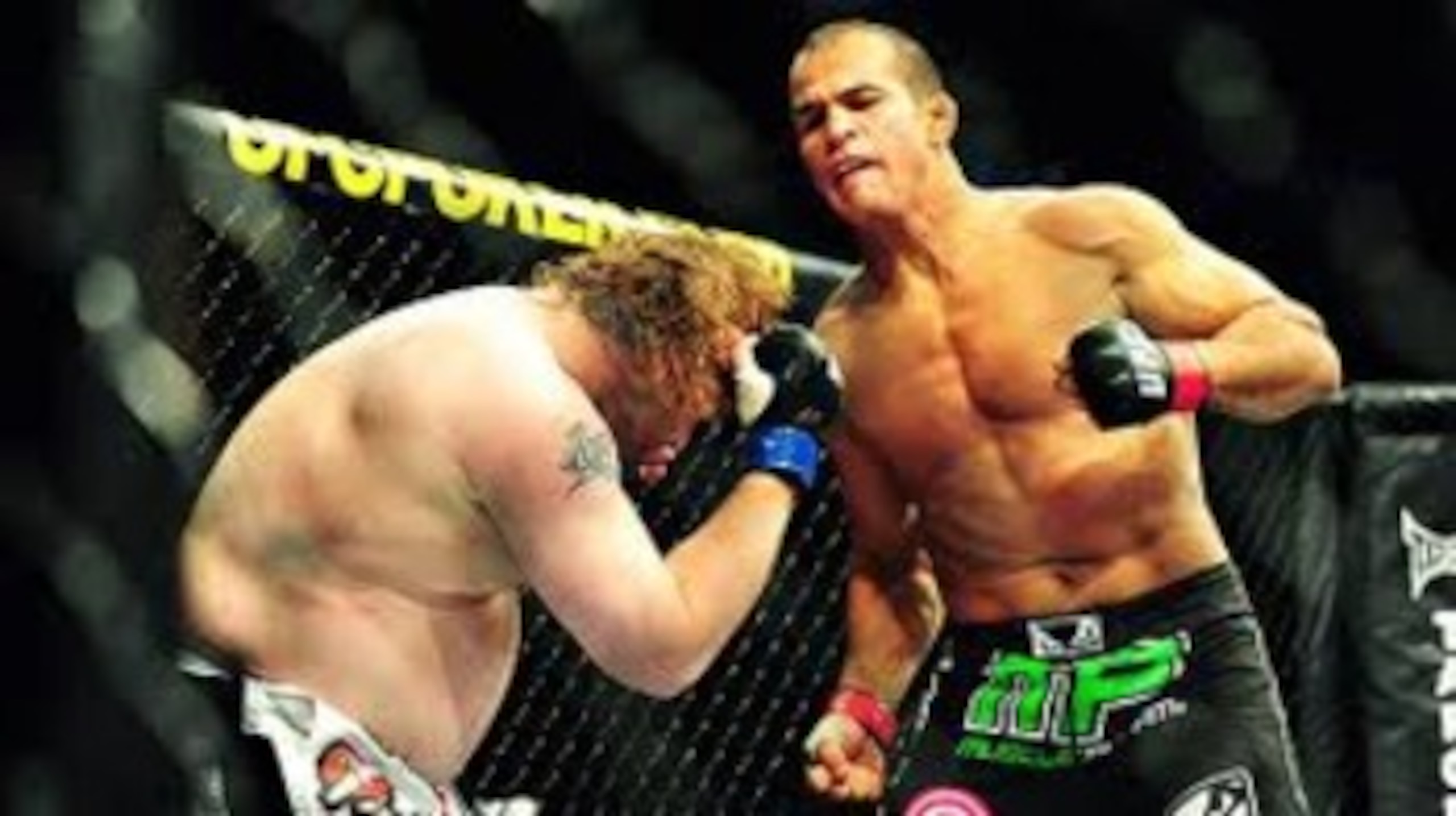 Junior dos Santos delivering powerful body shots to Nelson