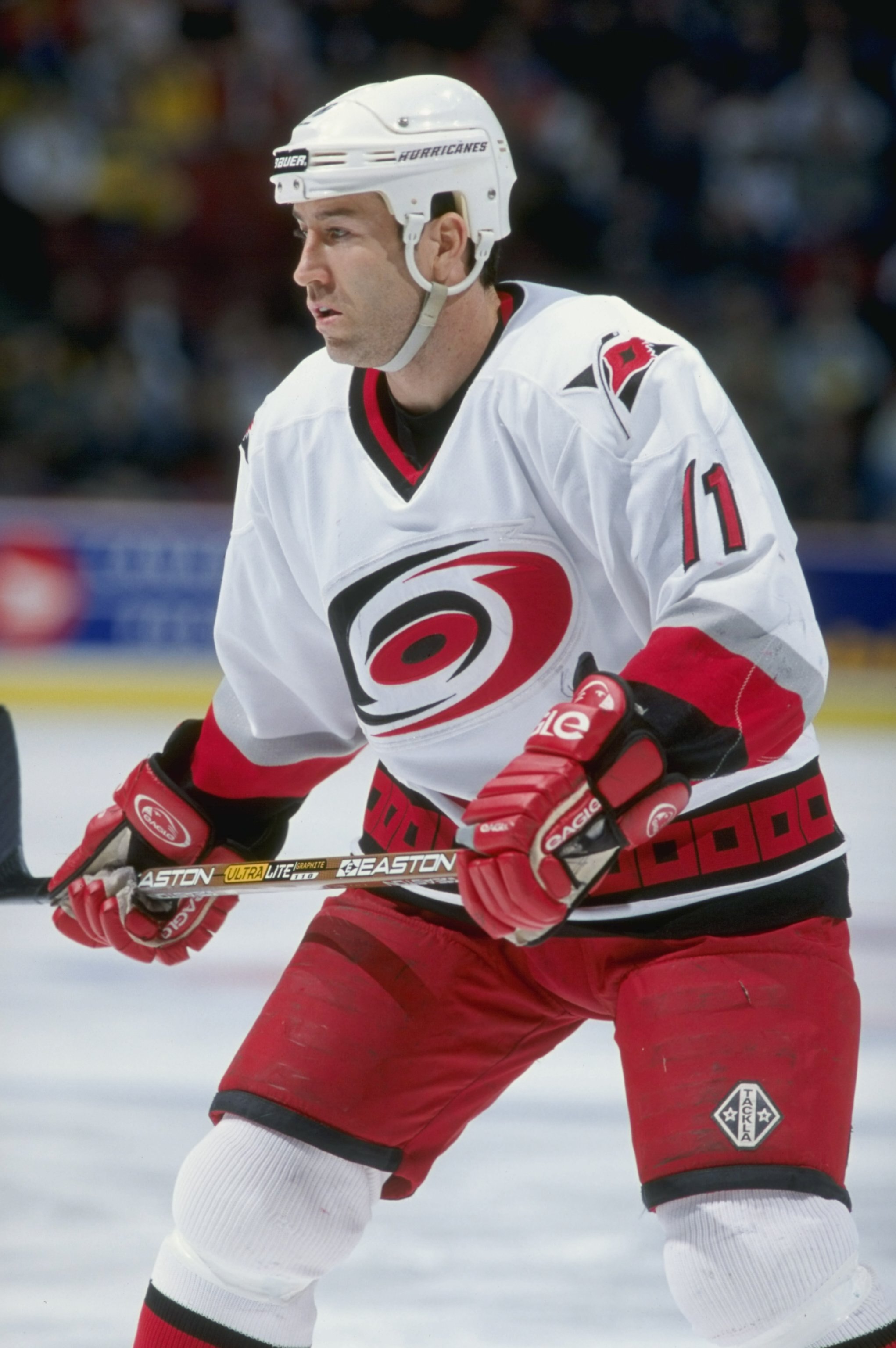 30 Jan 1999: Kevin Dineen #11 of the Carolina Hurricanes skates during the game agaisnt the Montreal Canadiens at the Molson Centre In Montreal, Canada. The Hurricanes defeated the Canadiens 3-1. Mandatory Credit: Robert Laberge  /Allsport
