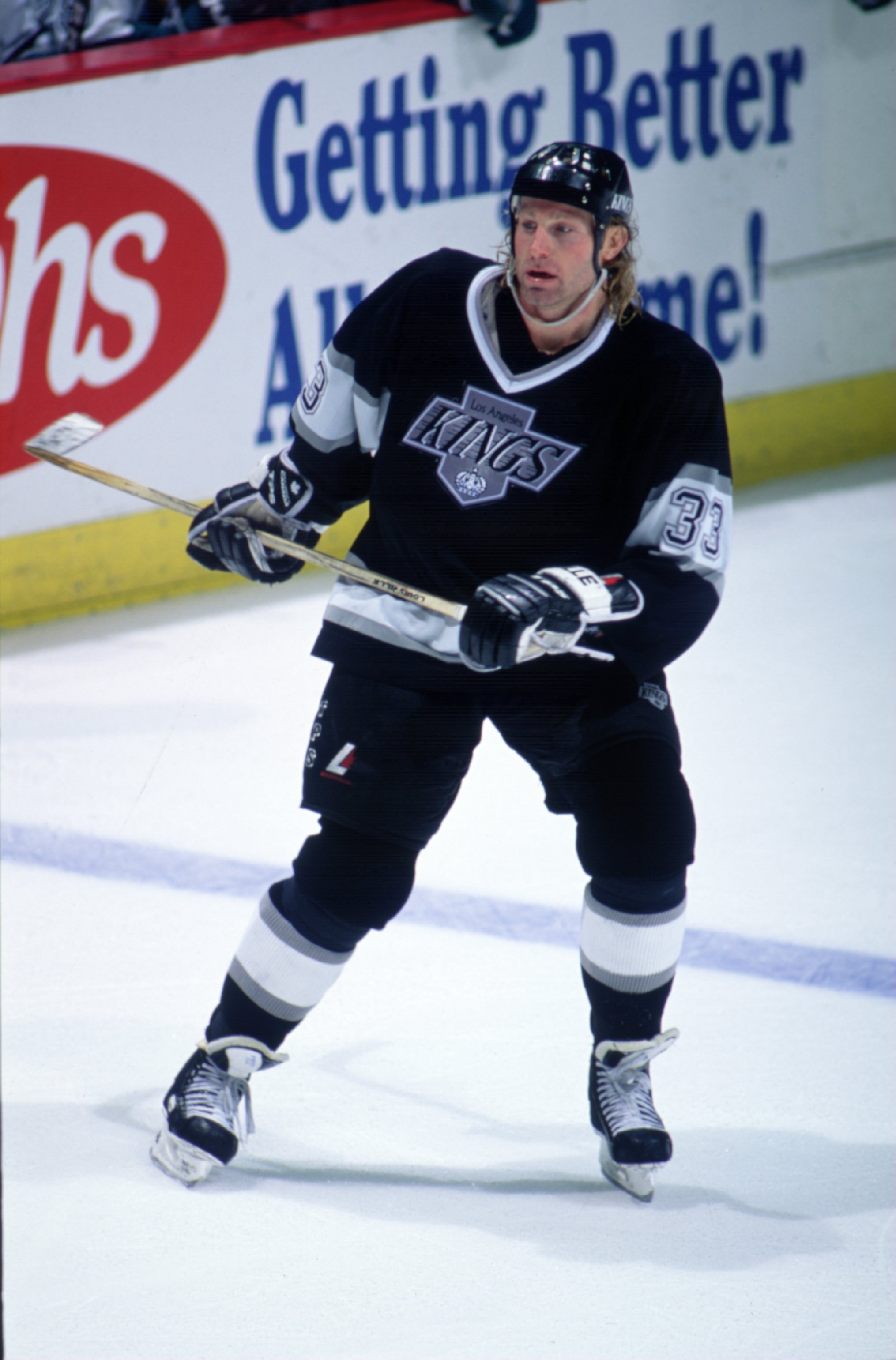 13 Nov 1995: Defenseman Marty McSorley of the Los Angeles Kings skates down ice during the Kings 4-2 victory over cross town rival Anaheim Mighty Ducks at the Pond in Anaheim, California.