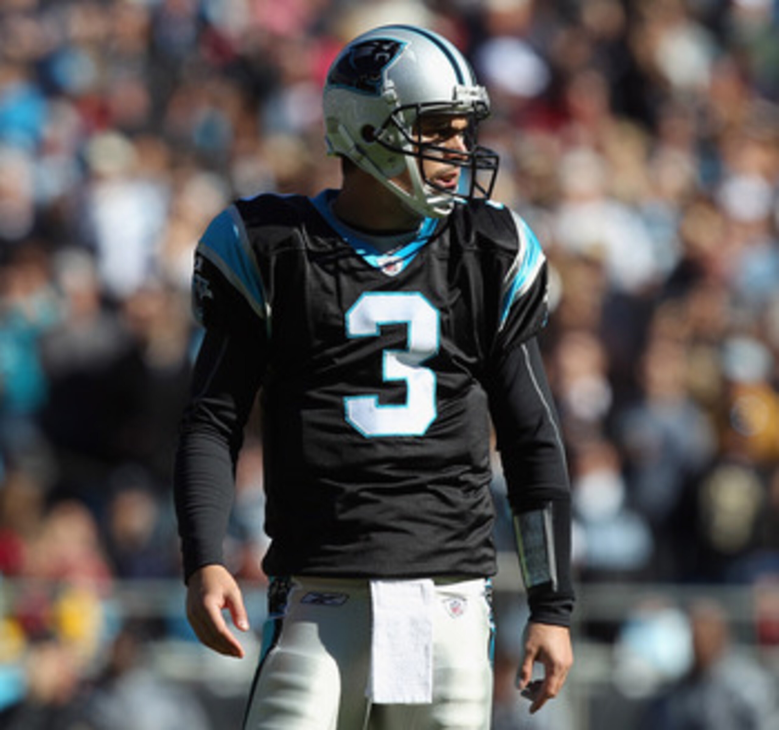 CHARLOTTE, NC - NOVEMBER 07: Matt Moore #3 of the Carolina Panthers sits on the bench against the New Orleans Saints during their game at Bank of America Stadium on November 7, 2010 in Charlotte, North Carolina. (Photo by Streeter Lecka/Getty Images) CHARLOTTE, NC - NOVEMBER 07: Matt Moore #3 of the Carolina Panthers sits on the bench against the New Orleans Saints during their game at Bank of America Stadium on November 7, 2010 in Charlotte, North Carolina. (Photo by Streeter Lecka/Getty Images)