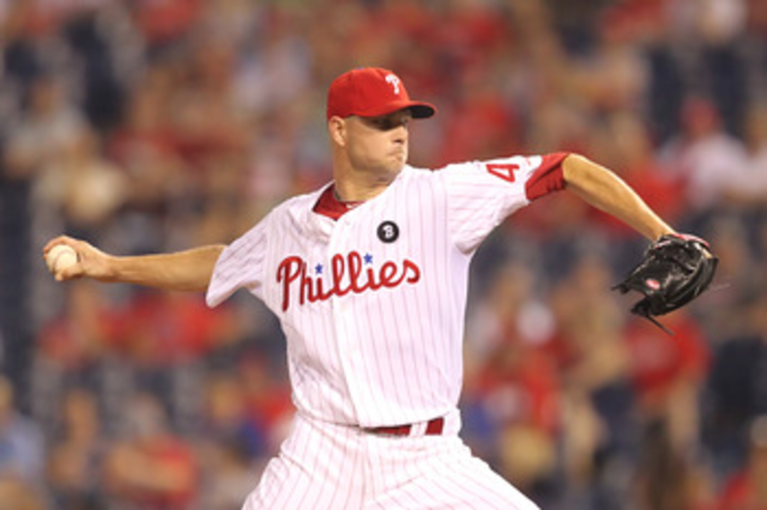 PHILADELPHIA - JUNE 9: Relief pitcher Ryan Madson #46 of the Philadelphia Phillies throws a pitch during a game against the Chicago Cubs at Citizens Bank Park on June 9, 2011 in Philadelphia, Pennsylvania. (Photo by Hunter Martin/Getty Images)