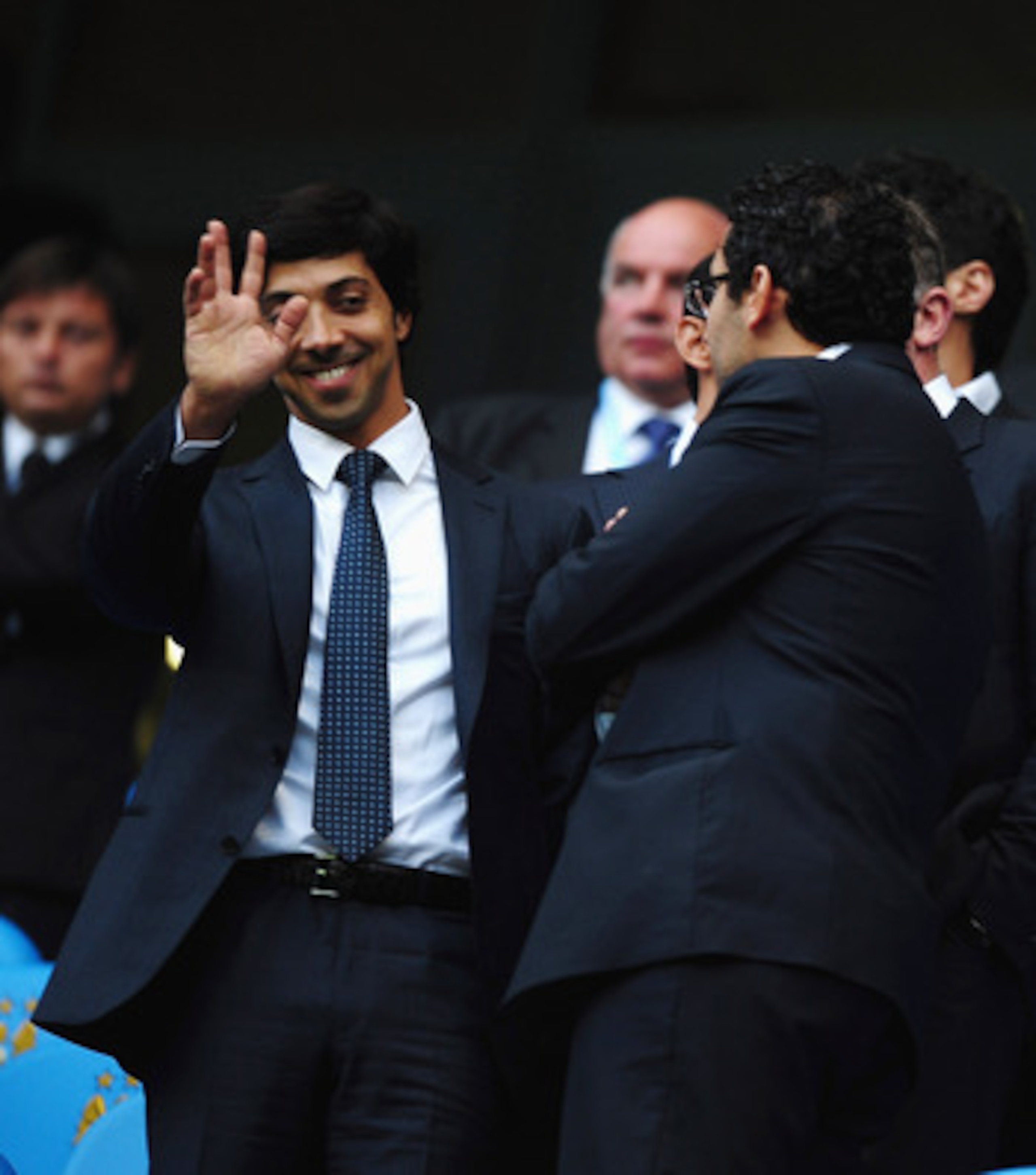 MANCHESTER, ENGLAND - AUGUST 23:  Manchester City owner Sheik Mansour looks on during the Barclays Premier League match between Manchester City and Liverpool at City of Manchester Stadium on August 23, 2010 in Manchester, England.  (Photo by Laurence Grif