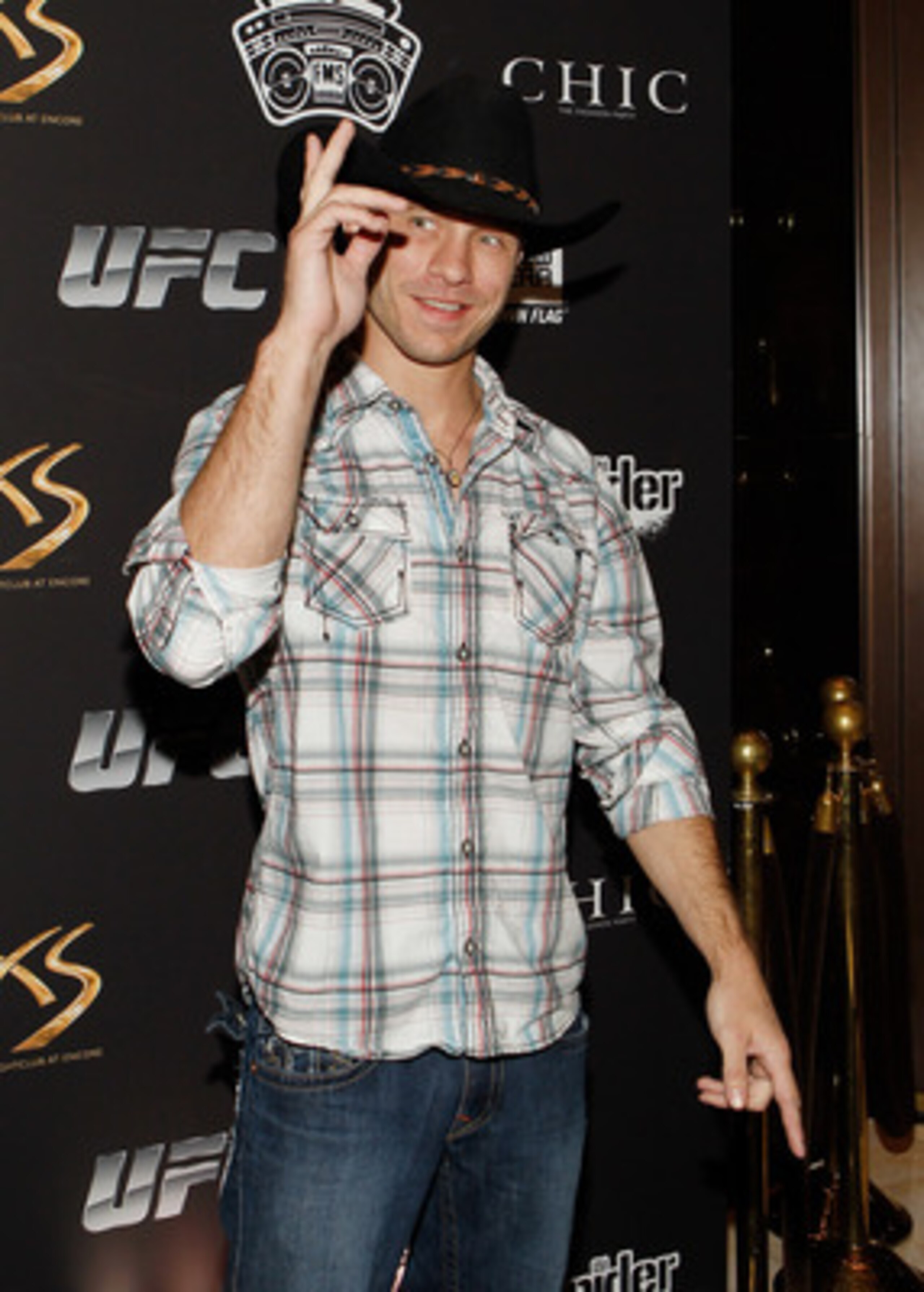 LAS VEGAS - FEBRUARY 15:  UFC fighter Donald 'Cowboy' Cerrone arrives at UFC, Famous Stars and Straps and New Era's 'The Magic Party' at XS the nightclub on February 15, 2011 in Las Vegas, Nevada.  (Photo by Isaac Brekken/Getty Images)