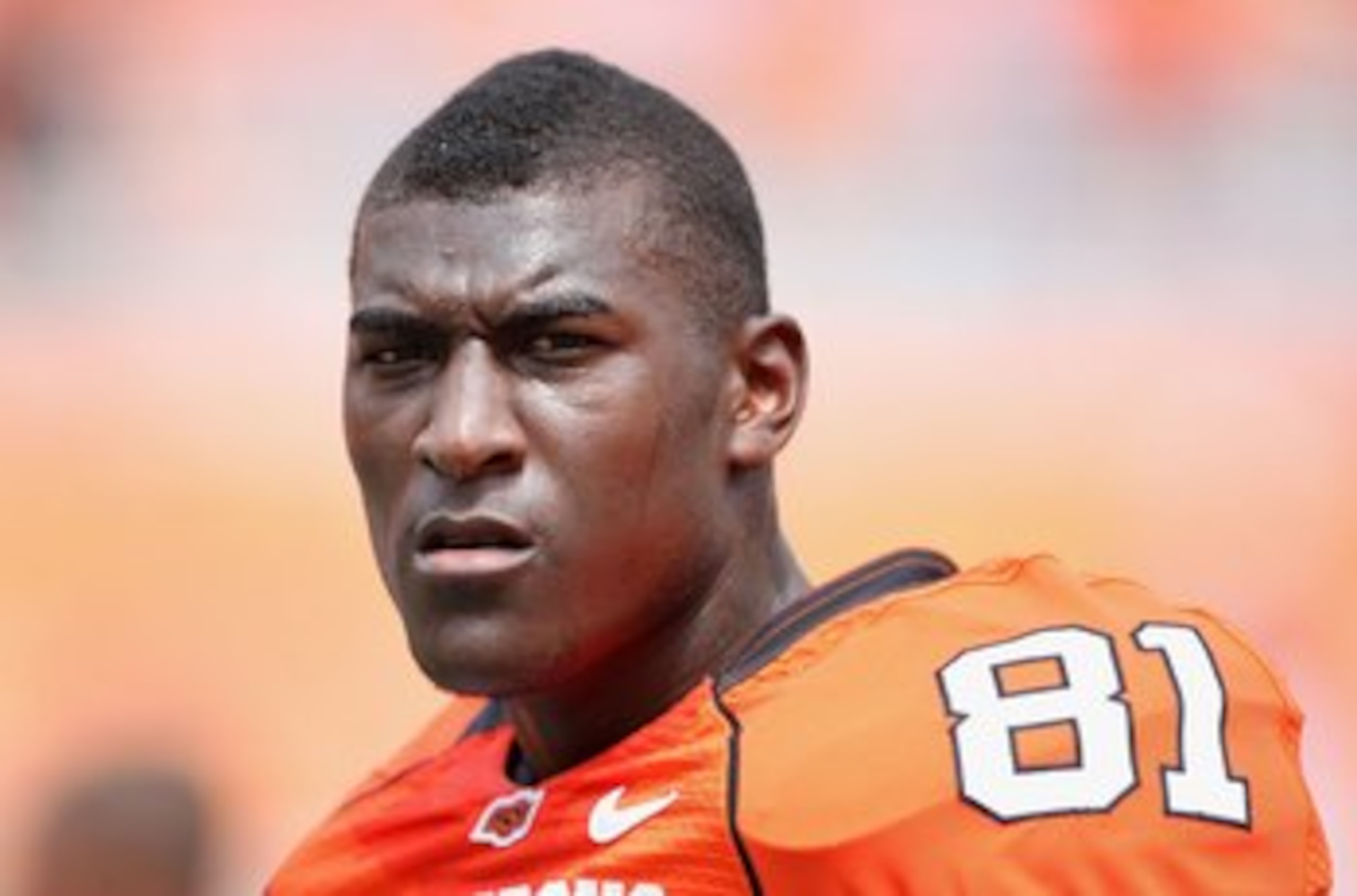 STILLWATER, OK - SEPTEMBER 05:  Wide receiver Justin Blackmon #81 of the Oklahoma State Cowboys warms up before the college football game against the Georgia Bulldogs at Boone Pickens Stadium on September 5, 2009 in Stillwater, Oklahoma.  The Cowboys defe