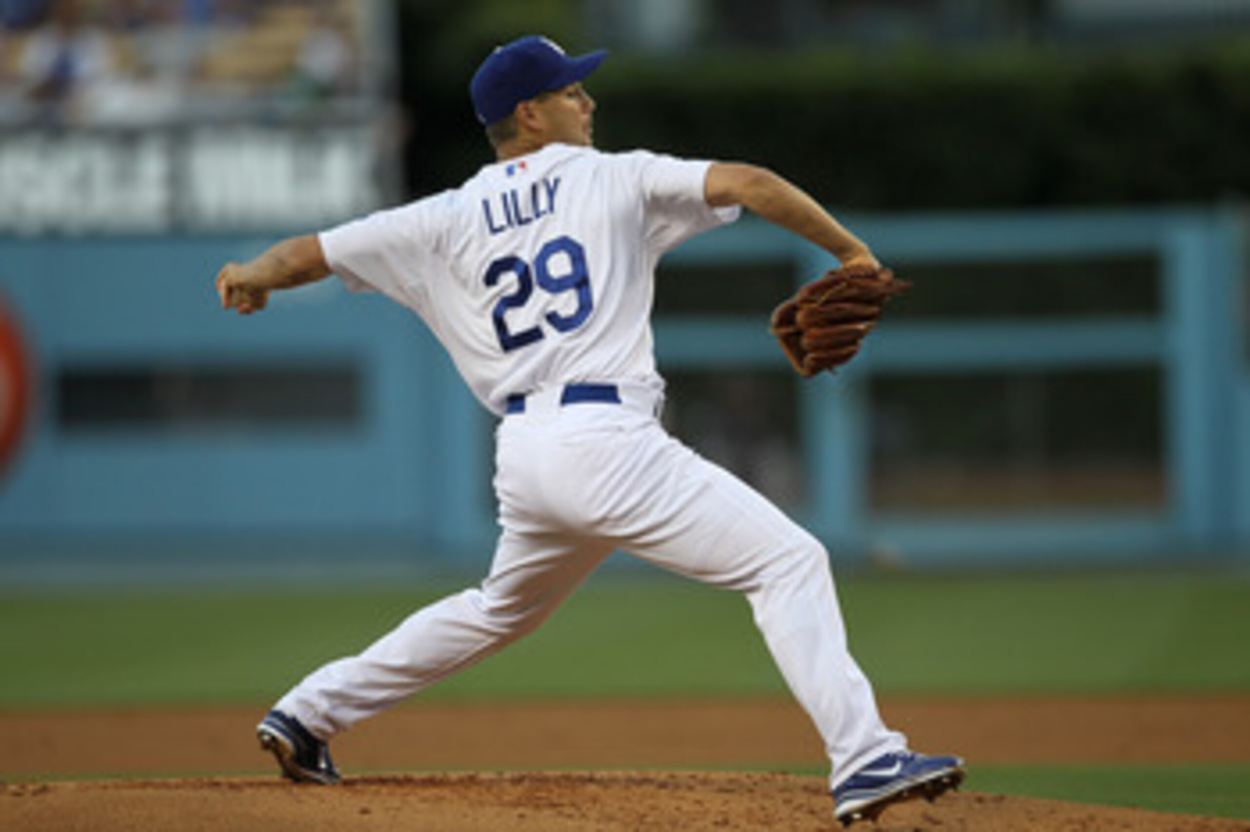 LOS ANGELES, CA - MAY 31:  Ted Lilly #29 of the Los Angeles Dodgers throws a pitch against the Colorado Rockies on May 31, 2011 at Dodger Stadium in Los Angeles, California.  (Photo by Stephen Dunn/Getty Images)