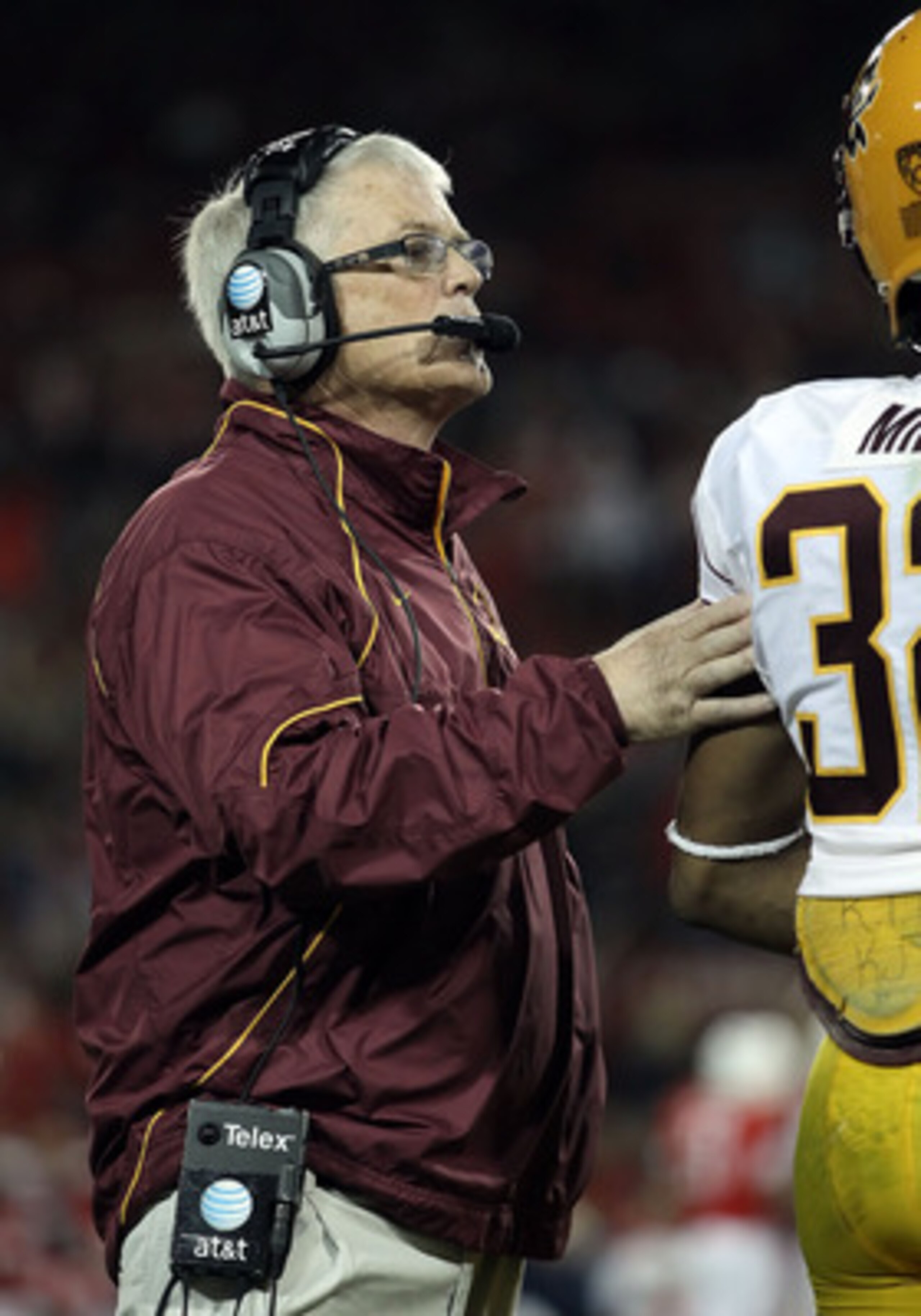 TUCSON, AZ - DECEMBER 02:  Head coach Dennis Erickson of the Arizona State Sun Devils during the college football game at Arizona Stadium on December 2, 2010 in Tucson, Arizona. The Sun Devils defeated the Wildcats 30-29 in double overtime.  (Photo by Chr