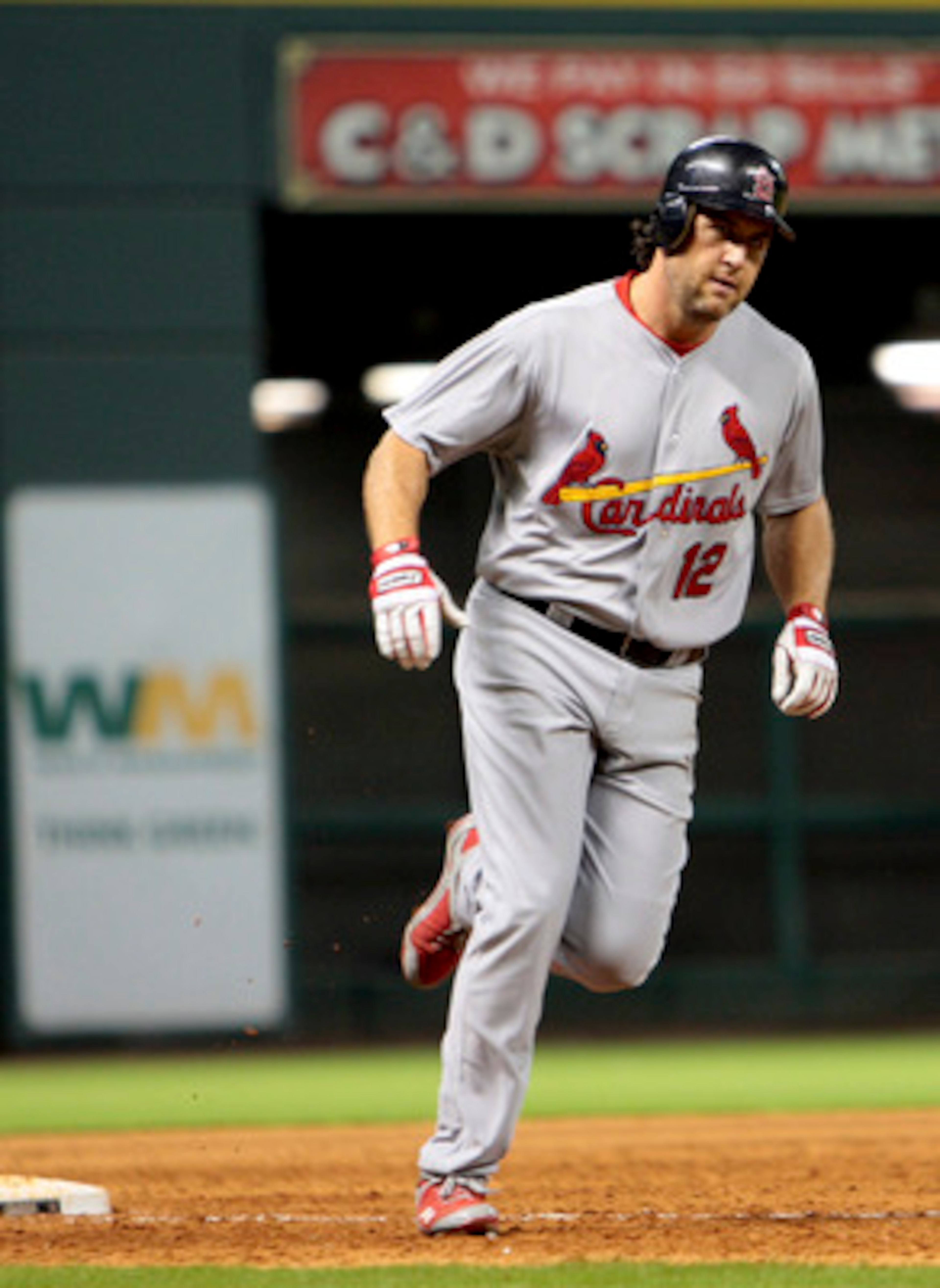 HOUSTON - JUNE 09: Lance Berkman #12 of the St. Louis Cardinals hits a home run in the ninth inning against the Houston Astros at Minute Maid Park on June 9, 2011 in Houston, Texas. (Photo by Bob Levey/Getty Images) HOUSTON - JUNE 09: Lance Berkman #12 of the St. Louis Cardinals hits a home run in the ninth inning against the Houston Astros at Minute Maid Park on June 9, 2011 in Houston, Texas. (Photo by Bob Levey/Getty Images)