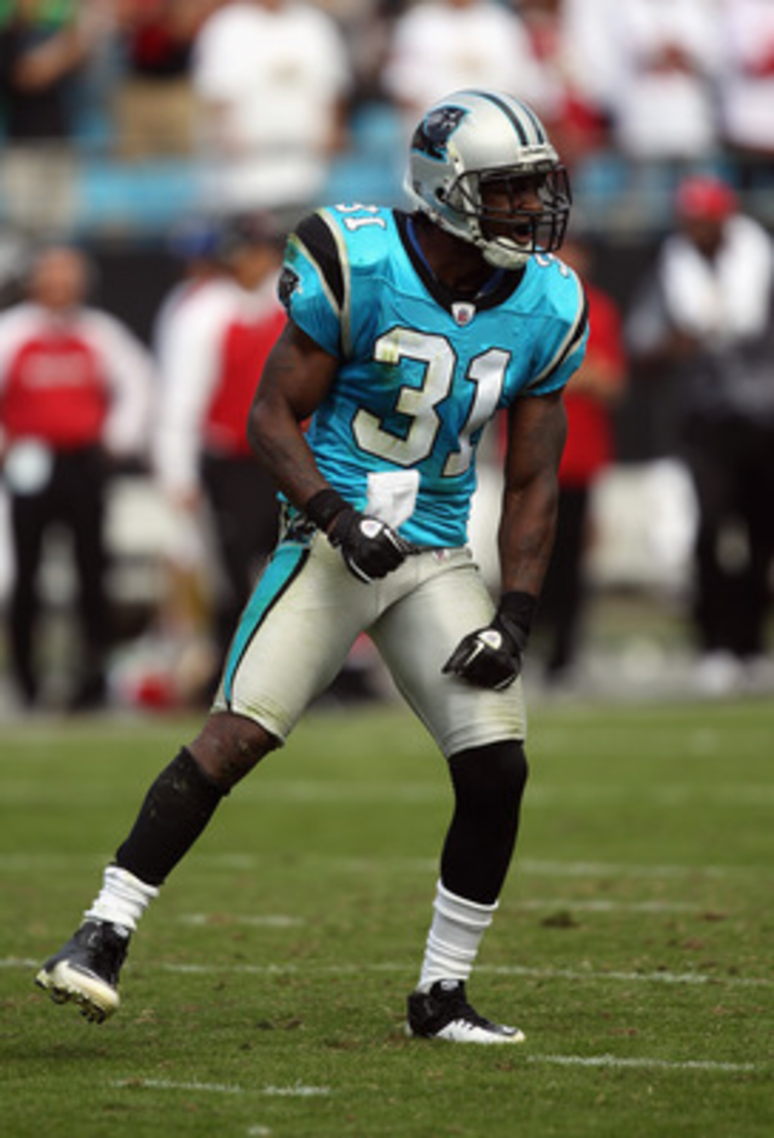 CHARLOTTE, NC - OCTOBER 24:  Richard Marshall #31 of the Carolina Panthers reacts to the end of the game against the San Francisco 49ers at Bank of America Stadium on October 24, 2010 in Charlotte, North Carolina.  (Photo by Streeter Lecka/Getty Images)
