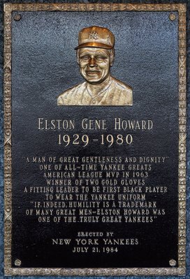 NEW YORK - MAY 02:  The plaque of Elston Howard is seen in Monument Park at Yankee Stadium prior to the game between the New York Yankees and the Chicago White Sox on May 2, 2010 in the Bronx borough of New York City. The Yankees defeated the White Sox 12