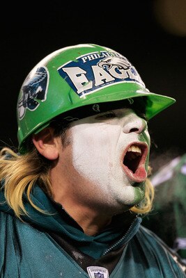 PHILADELPHIA, PA - JANUARY 09:  A Philadelphia Eagles fan watches their game against the Green Bay Packers during the 2011 NFC wild card playoff game at Lincoln Financial Field on January 9, 2011 in Philadelphia, Pennsylvania.  (Photo by Chris Trotman/Get