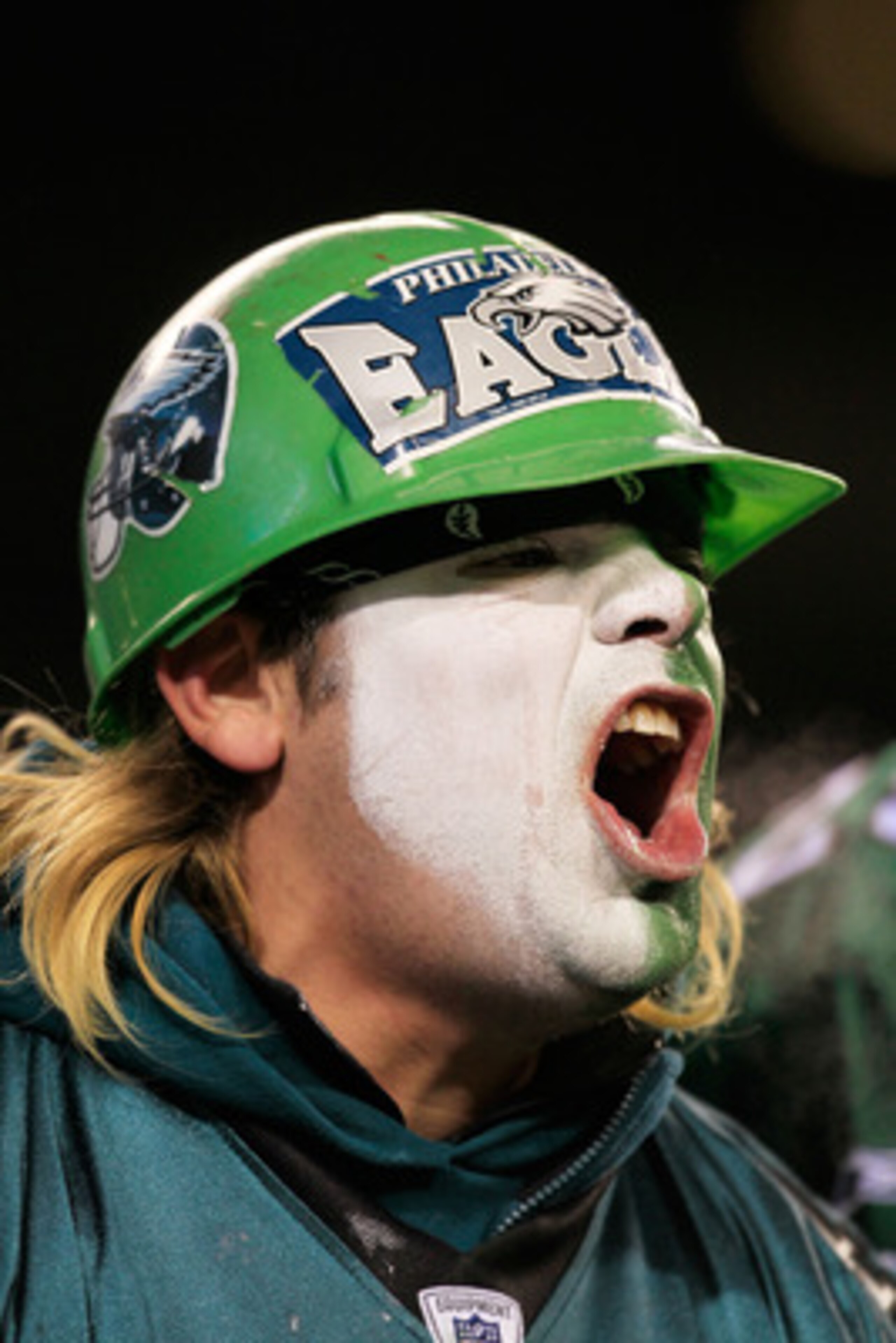PHILADELPHIA, PA - JANUARY 09:  A Philadelphia Eagles fan watches their game against the Green Bay Packers during the 2011 NFC wild card playoff game at Lincoln Financial Field on January 9, 2011 in Philadelphia, Pennsylvania.  (Photo by Chris Trotman/Get