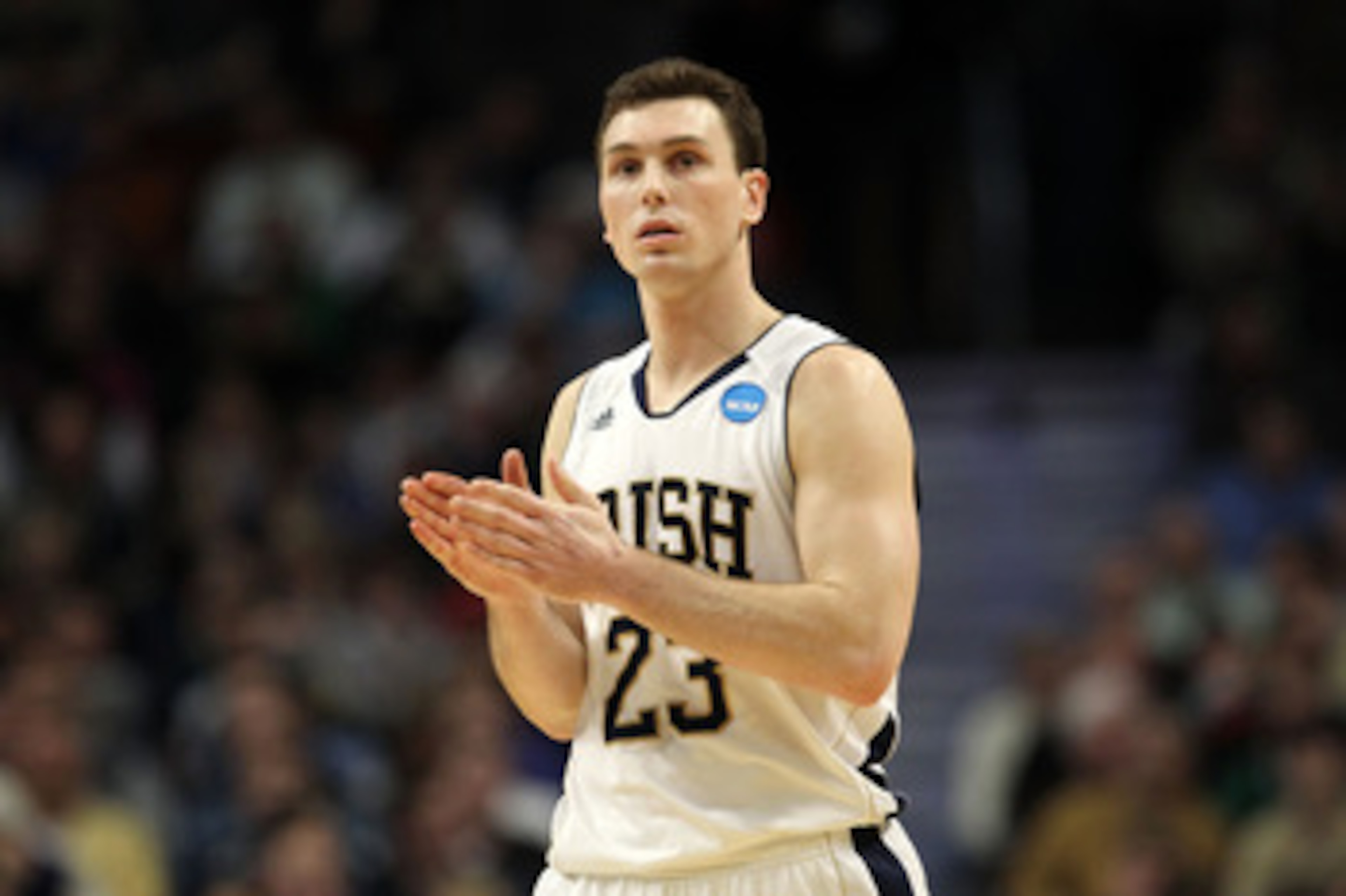 CHICAGO, IL - MARCH 18:  Ben Hansbrough #23 of the Notre Dame Fighting Irish looks on while playing against the Akron Zips in the first half during the second round of the 2011 NCAA men's basketball tournament at the United Center on March 18, 2011 in Chi