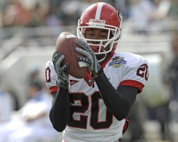 ORLANDO, FL - JANUARY 1: Cornerback Brandon Boykin #20 of the University of Georgia warms up for play against the Michigan State Spartans at the 2009 Capital One Bowl at the Citrus Bowl on January 1, 2009 in Orlando, Florida.  (Photo by Al Messerschmidt/G