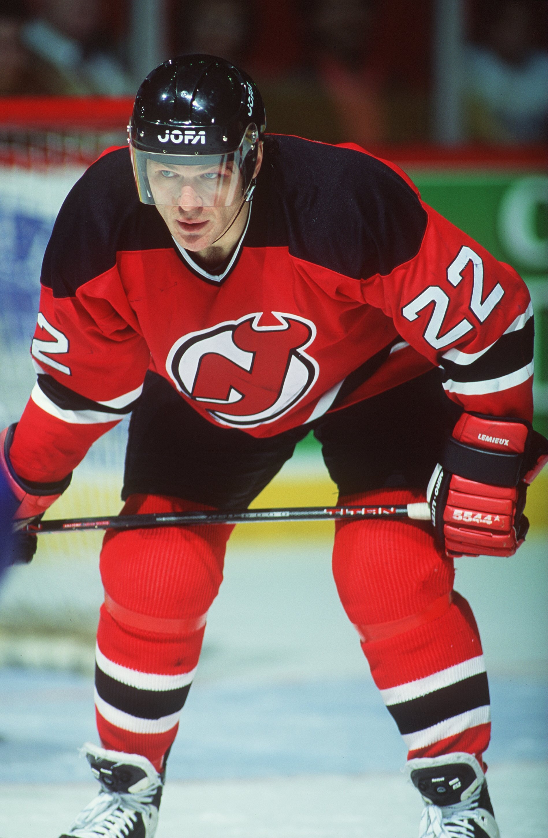 1993-94:  CLAUDE LEMIEUX OF NEW JERSEY DURING THE DEVILS GAME VERSUS THE MONTREAL CANADIENS AT THE FORUM IN MONTREAL, CANADA. Mandatory Credit: Robert Laberge/ALLSPORT